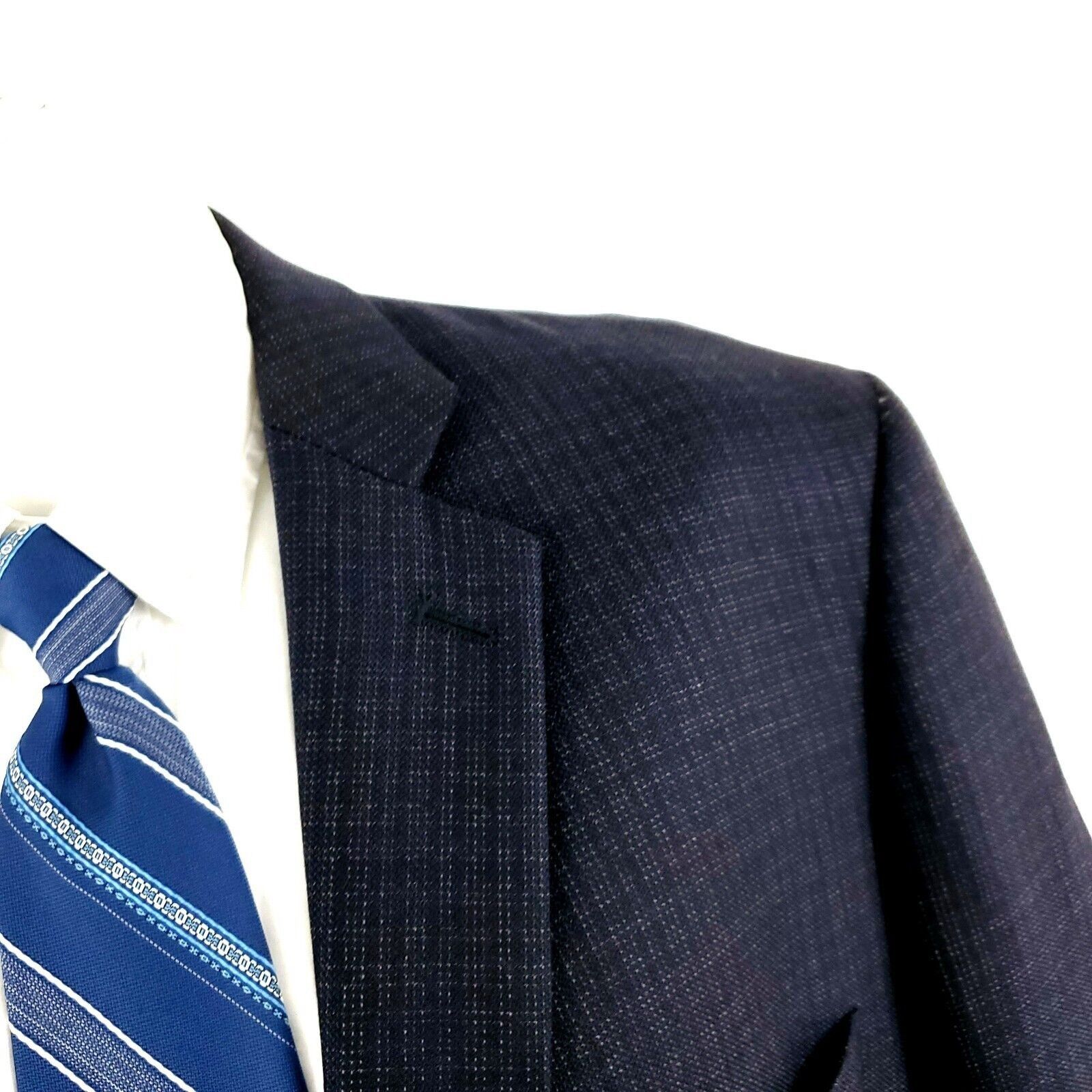 Pronto Uomo Pronto Uomo Platinum Wool 2 Button Sport Coat 44R Blue Windo Size 44R - 2 Thumbnail