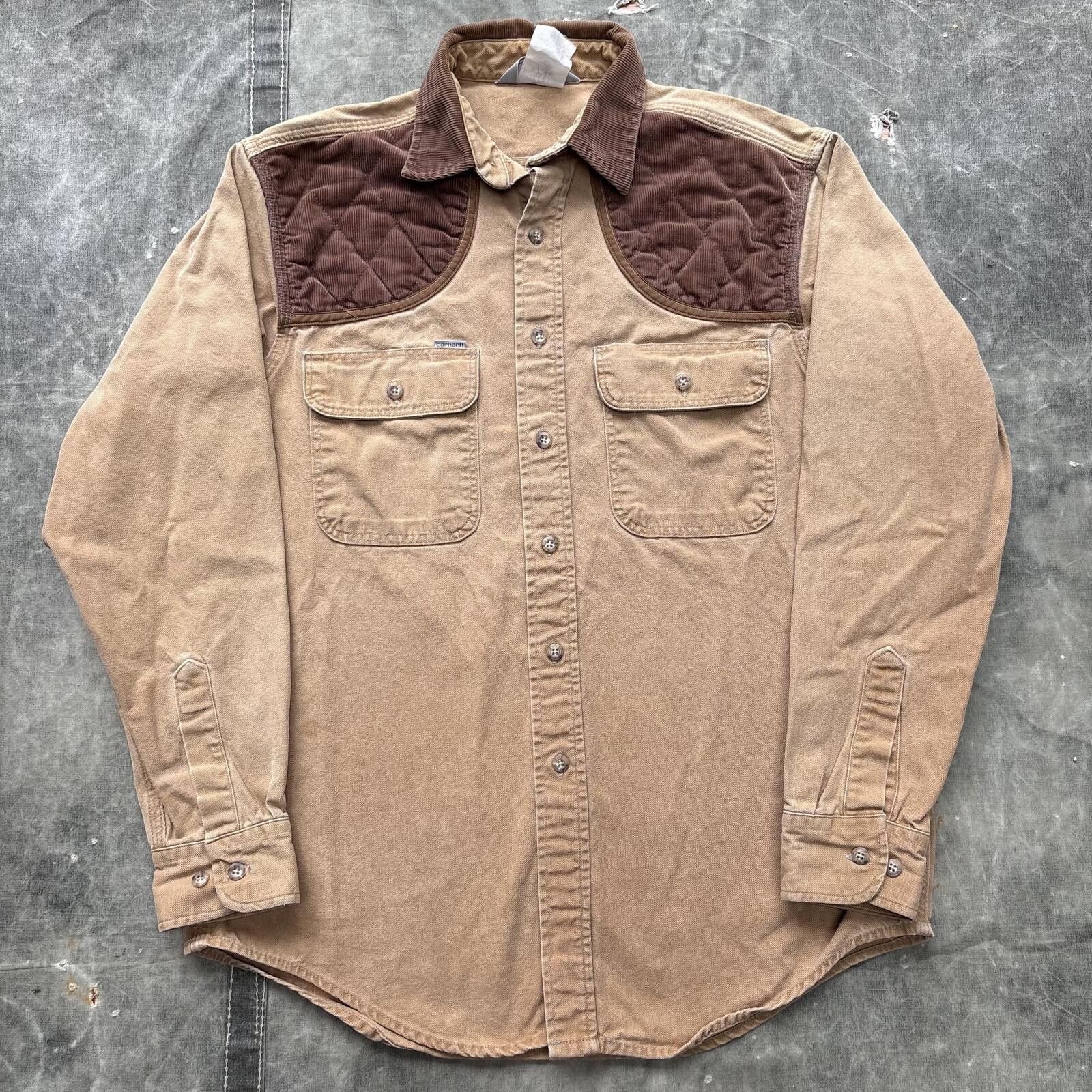 Vintage 90s Carhartt Hunting Canvas Corduroy Button Up Shirt
