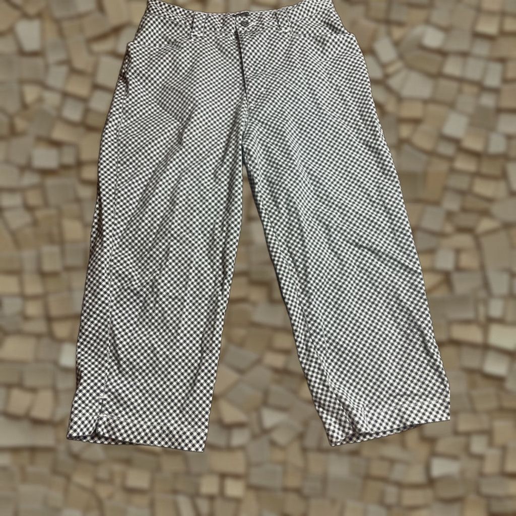 Lee VINTAGE Lee Pants Women's Black Capri Plaid Size 8 Capris Size 30" / US 8 / IT 44 - 1 Thumbnail