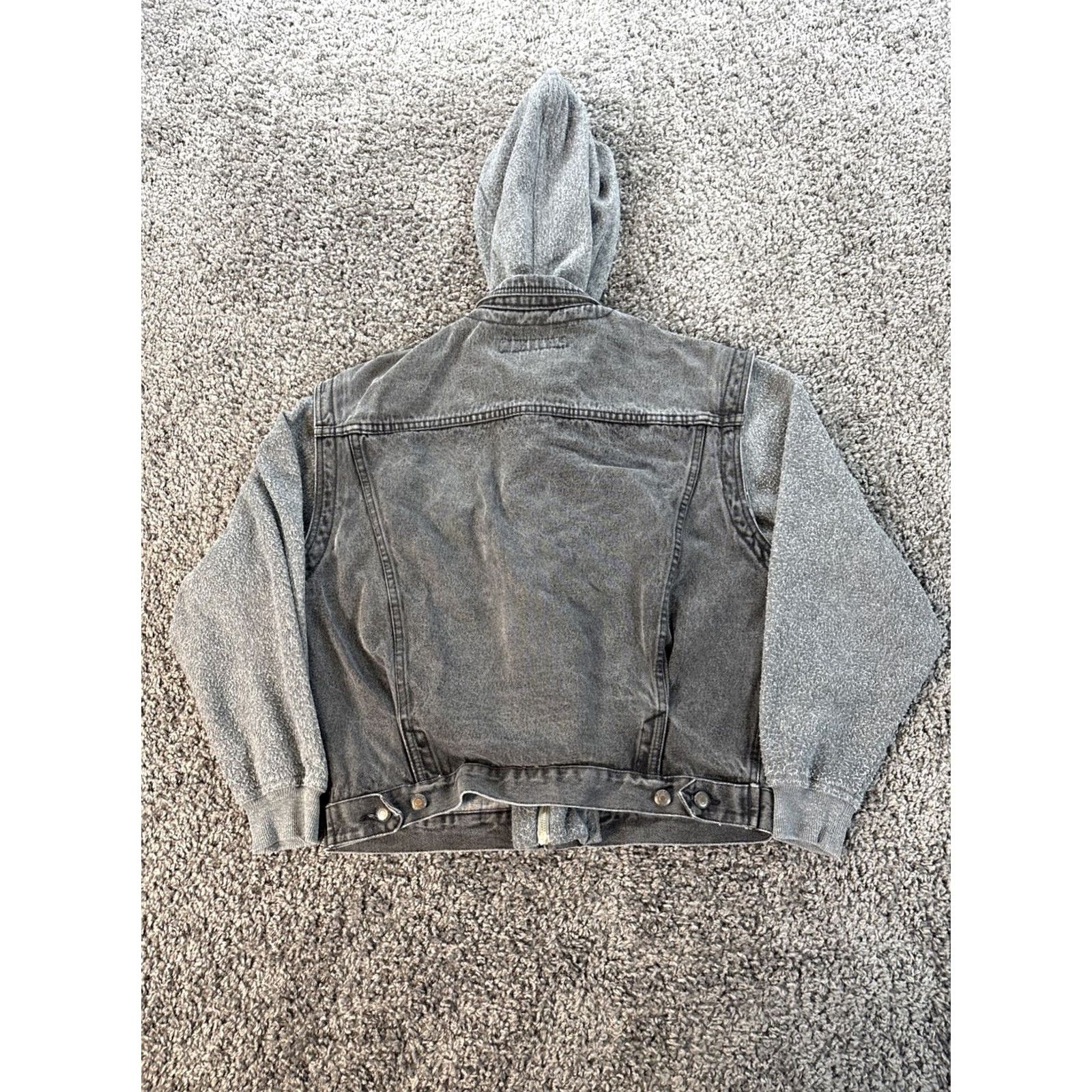 Bugle Boy VINTAGE Bugle Boy Denim Jacket Mens XL Black Zip Hooded Streetwear 90s Bomber Jacket Size US XL / EU 56 / 4 - 5 Thumbnail