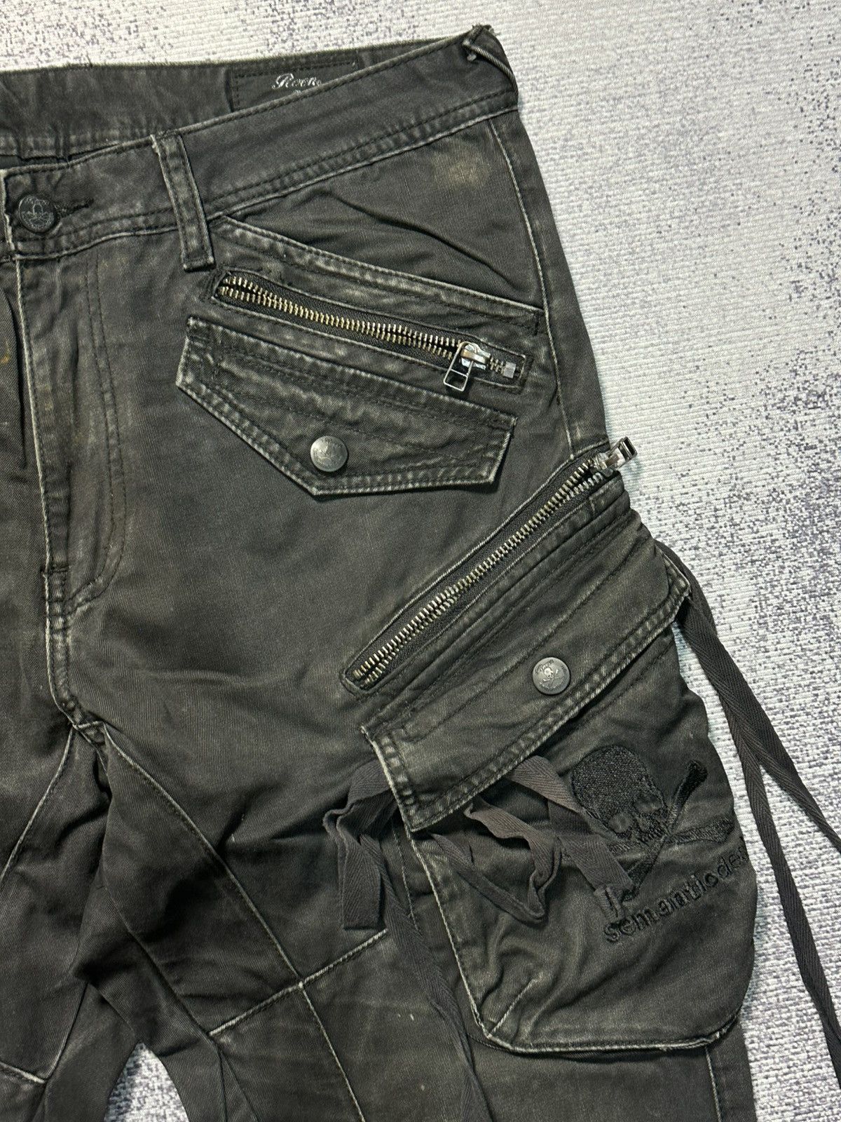 If Six Was Nine ROEN X Sematicdesign Black Rust Strech Bondage Denim Jeans Size US 32 / EU 48 - 5 Thumbnail