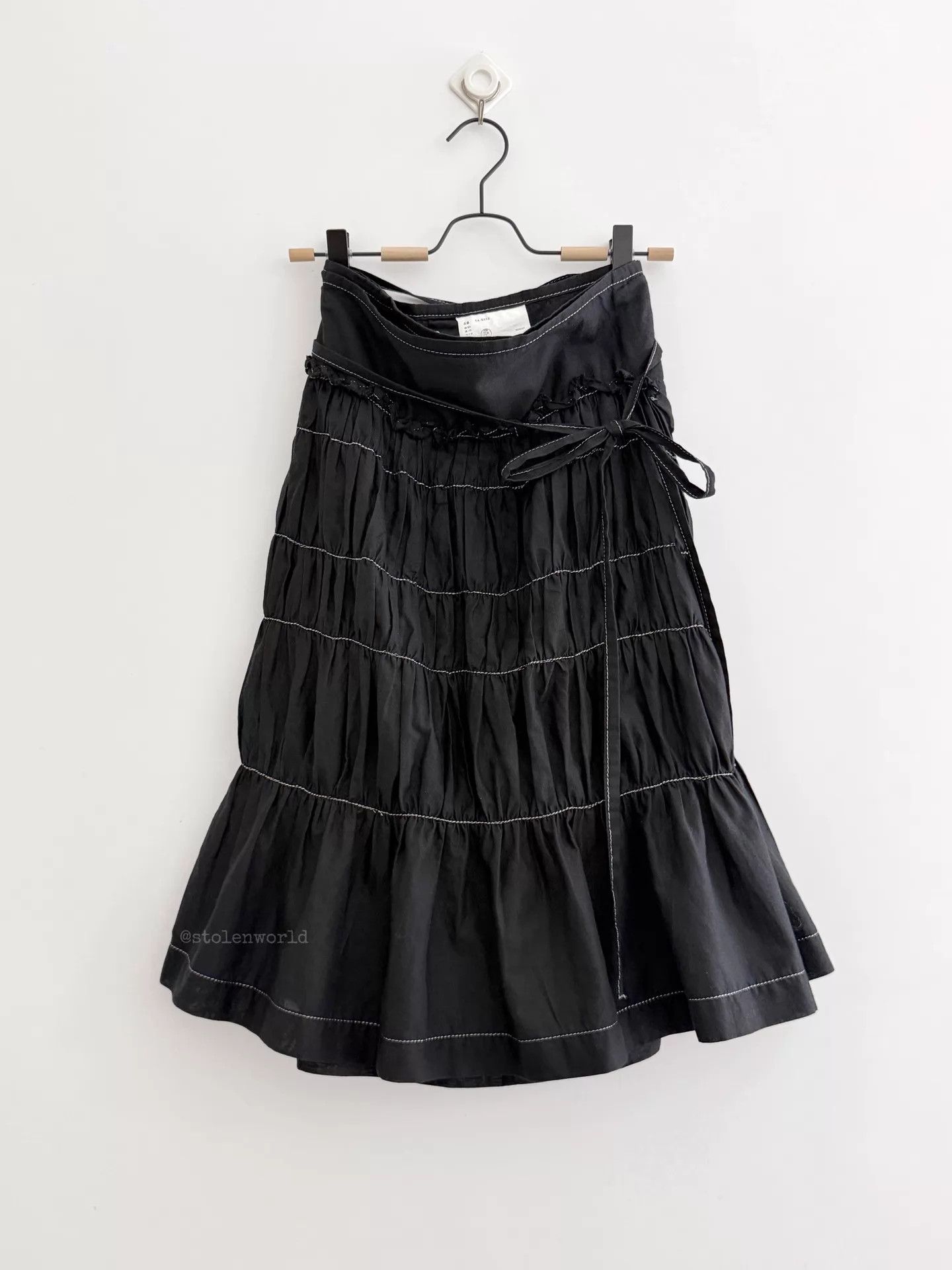Comme des Garcons Comme des Garçons Pleated TieWaist Linen-Cotton Skirt Size ONE SIZE - 1 Thumbnail