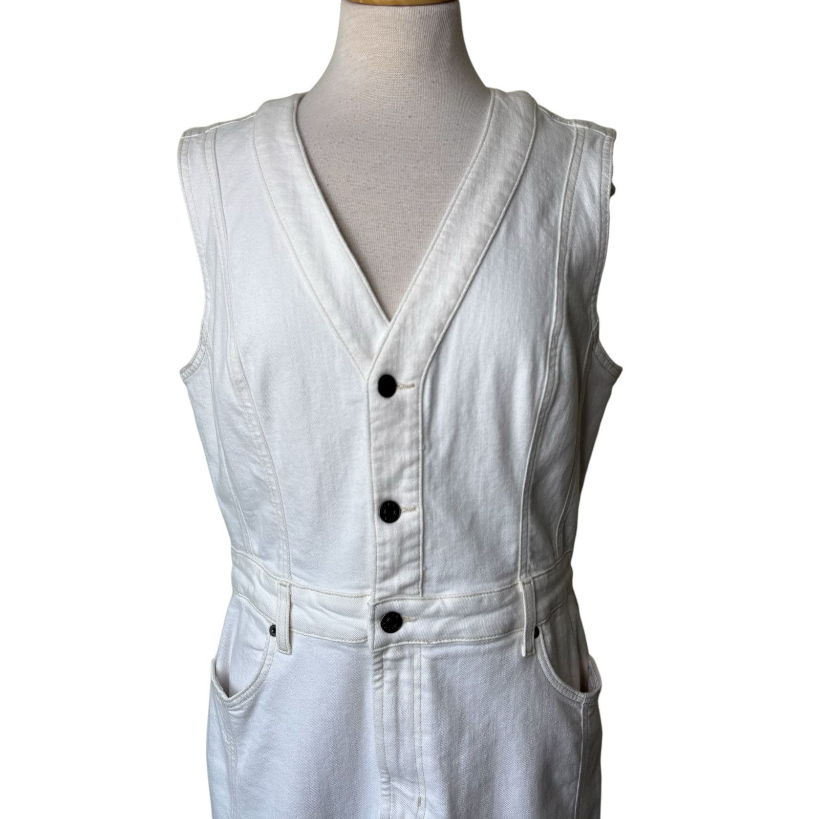 Rails RAILS Westwood Sleeveless Denim Dress Ecru Large NWT Size L / US 10 / IT 46 - 7 Thumbnail