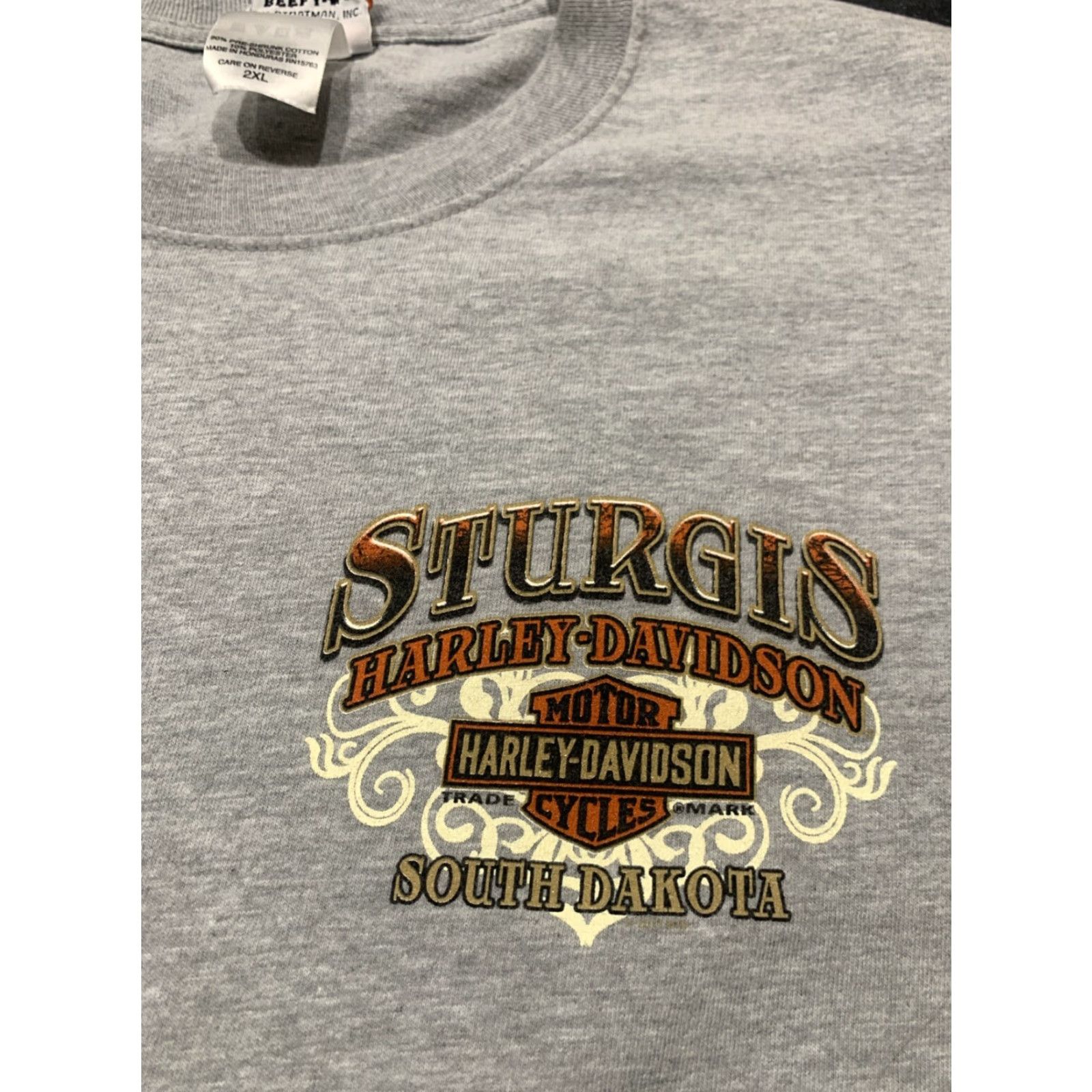 Harley Davidson Harley-Davidson T-Shirt Men 2XL Long Sleeve Gray Double-Sided Biker Motorcycle Rally Size US XXL / EU 58 / 5 - 4 Thumbnail