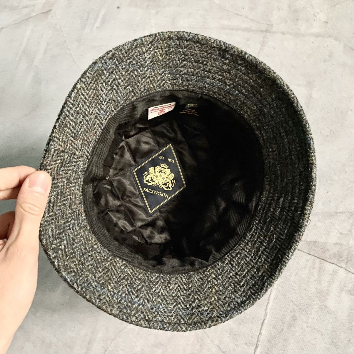 Designer × Harris Tweed × Vintage Harris Tweed Vintage Wool Bucket Hat Cap Size ONE SIZE - 3 Thumbnail