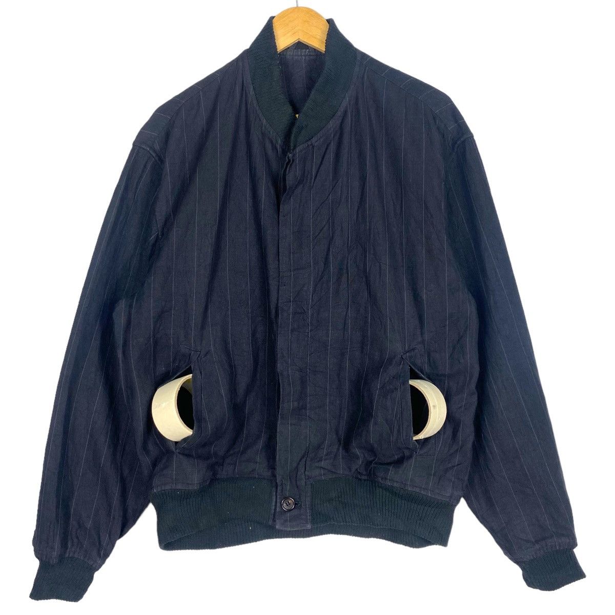 Comme des Garcons × Comme des Garcons Homme × Comme des Garcons Homme Plus 💥AD1995 COMME DES GARCONS HOMME STRIPE BOMBER JACKET Size US M / EU 48-50 / 2 - 8 Thumbnail