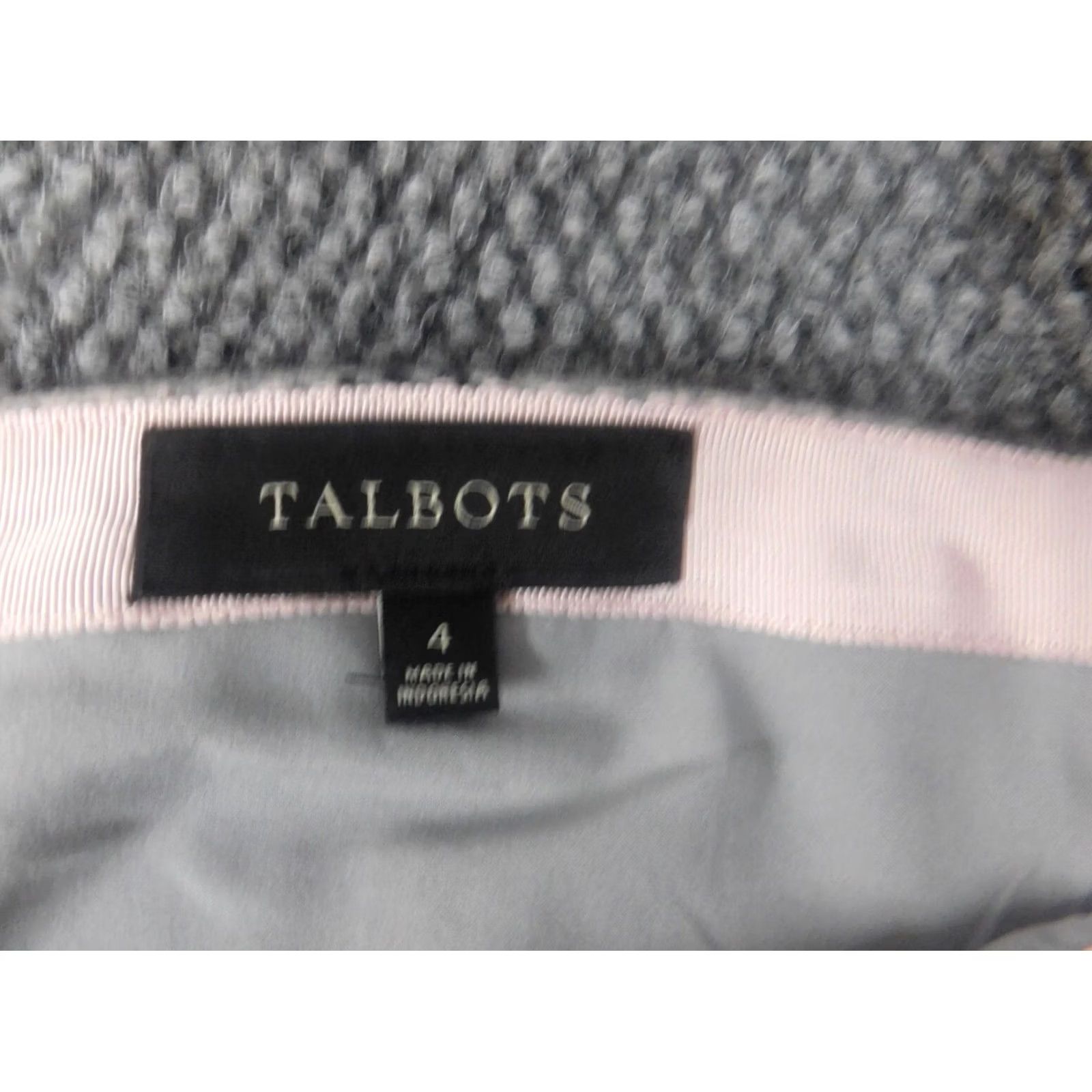 Talbots Talbots Skirt A-Line Womens Picasso Gray 4 Petite Knit Zipper Knee Length Plaid Lined Zip Baggy? Size 27" / US 4 / IT 40 - 7 Thumbnail