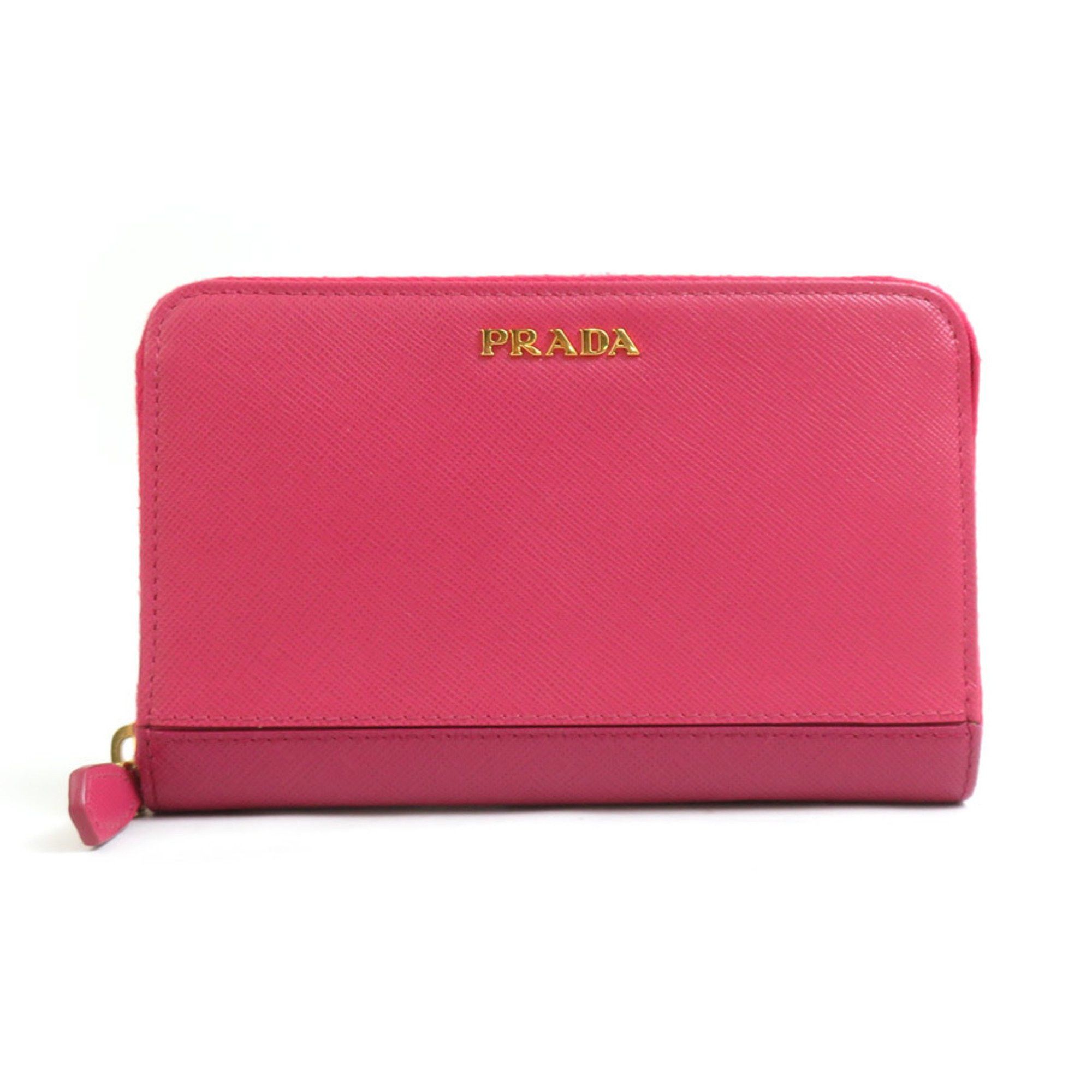Prada Prada Compact Wallet in Pink Leather for Women (h31458a) Size ONE SIZE - 1 Thumbnail