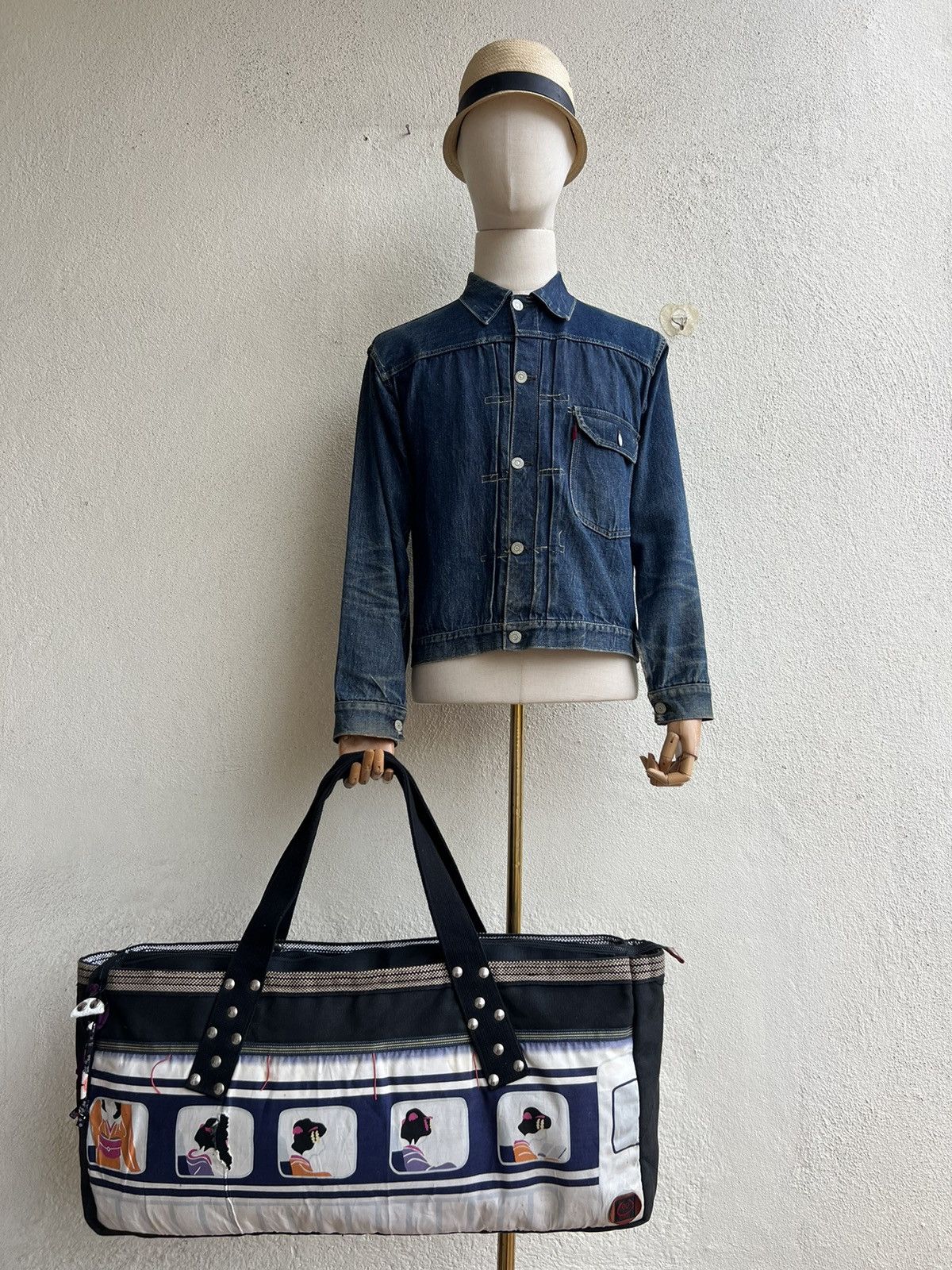 Japanese Brand Vintage U.SA.GI Japan Distress Dirty Faded Canvas Tote Bag Size ONE SIZE - 2 Thumbnail