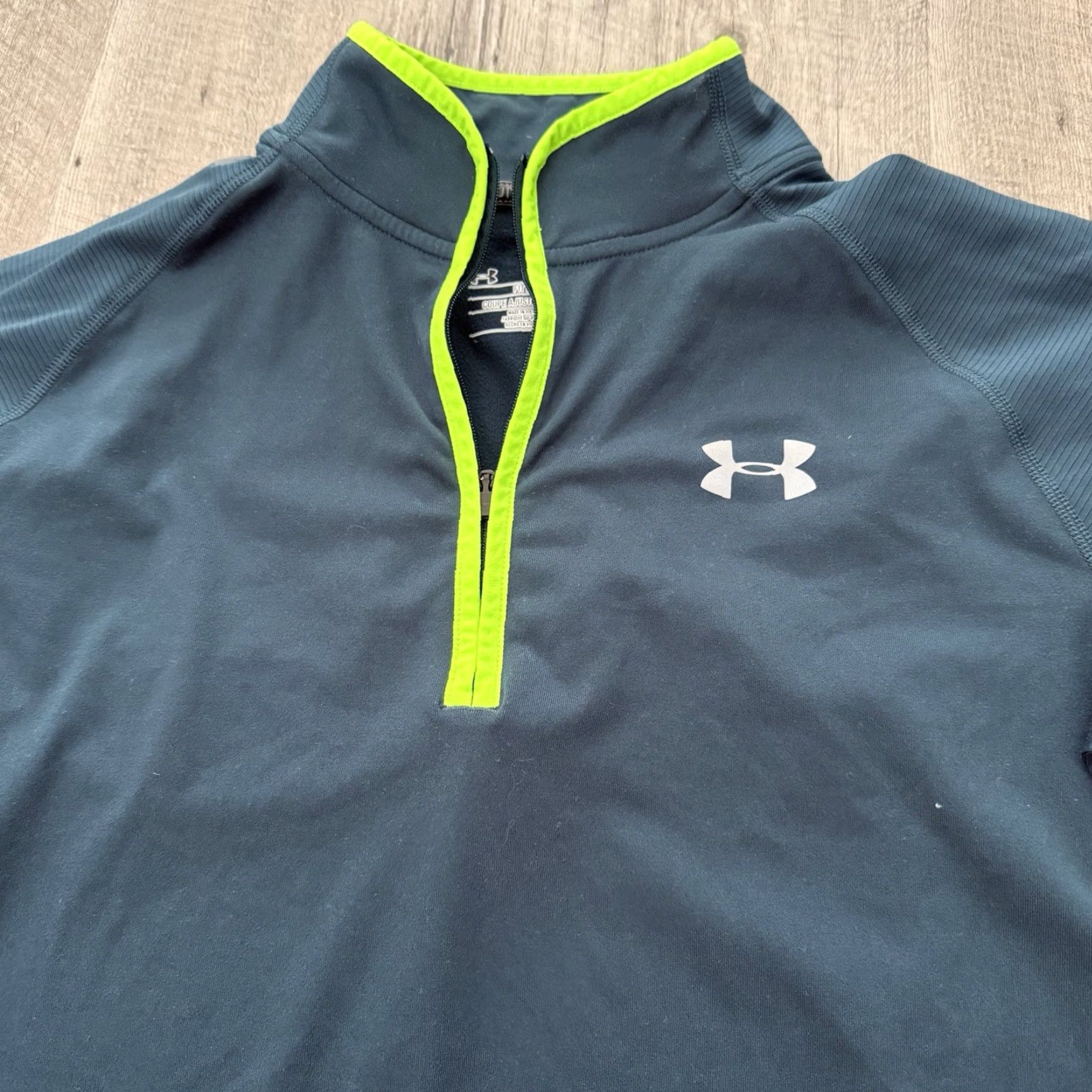 Under Armour Under Armour Shirt Mens Medium 1/4 Zip Pullover Green Fitted Lightweight Performance All Seasons Activewear Sports Size US M / EU 48-50 / 2 - 3 Thumbnail