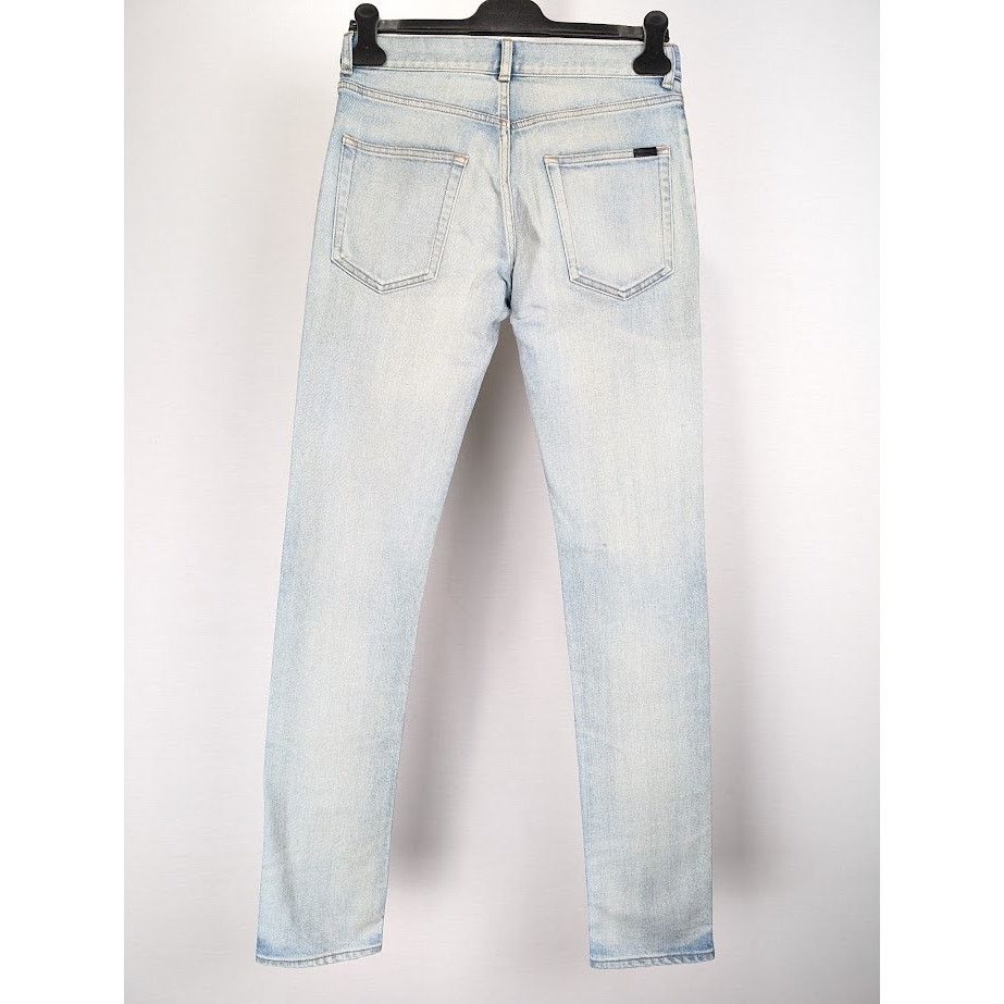 Saint Laurent Paris o1rshd1 Skinny 5 Pockets Low Pants in Light Fall Blue Size US 28 / EU 44 - 11 Thumbnail