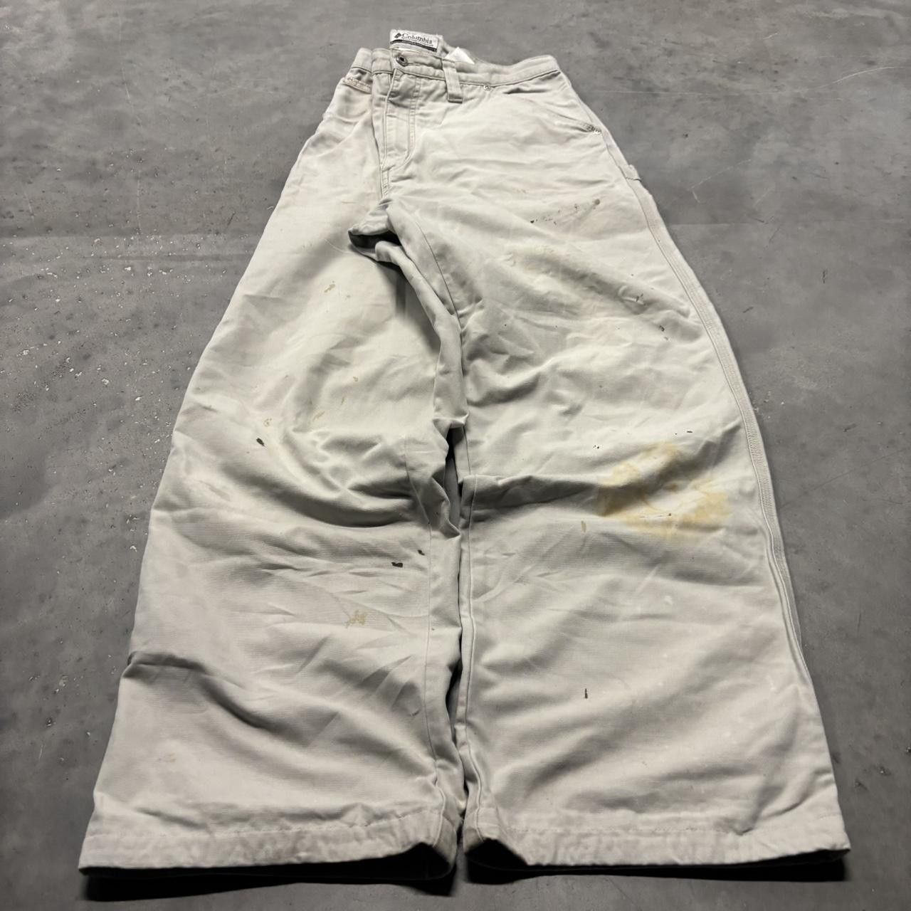 Japanese Brand × Vintage Crazy Vintage Y2K/2000s Baggy White Streetwear Workwear Skater Carpenter Pants! Size US 33 - 3 Thumbnail