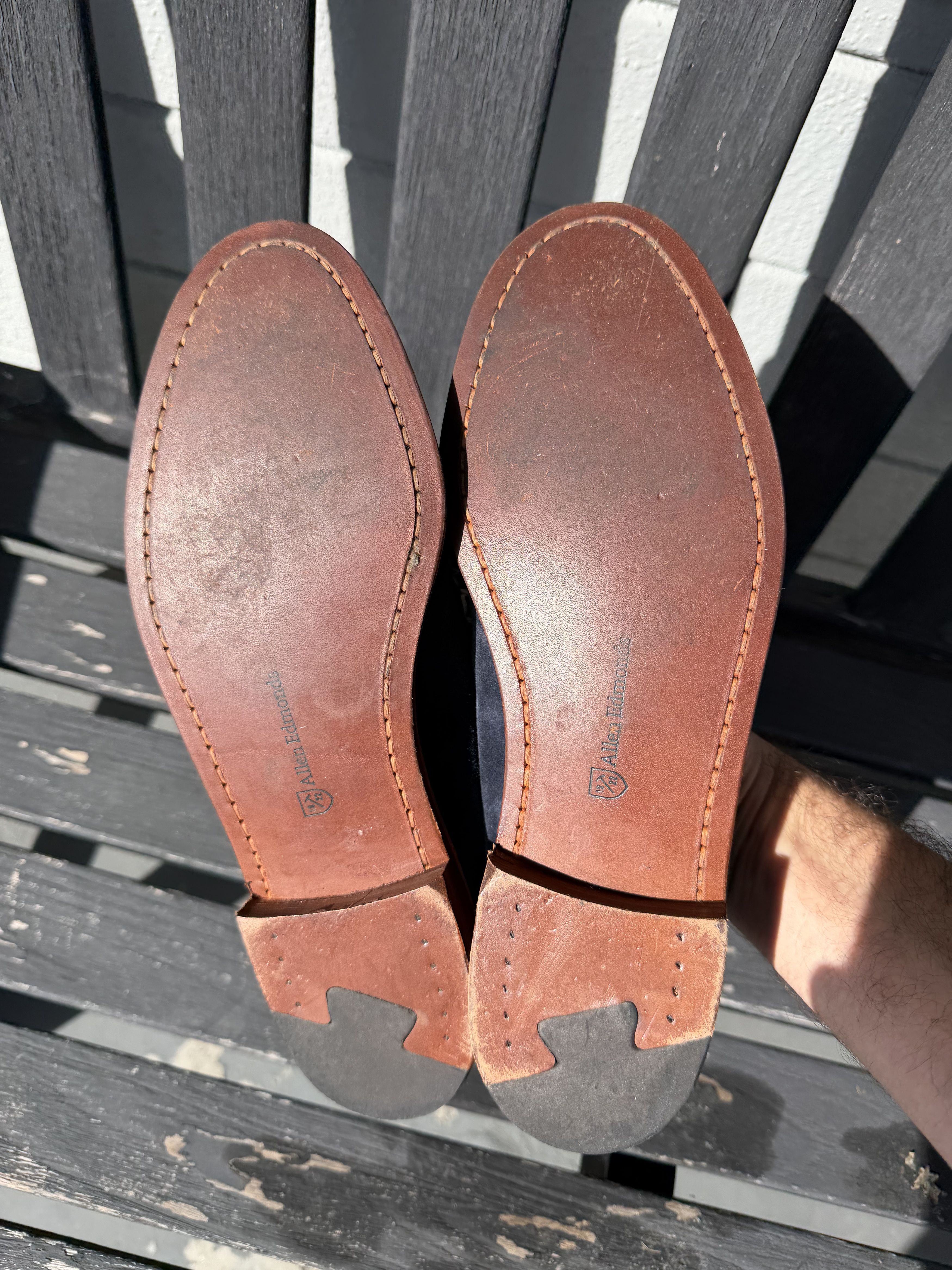 Allen Edmonds Allen Edmonds Sea Island Blue Suede Penny Loafer Size US 9 / EU 42 - 6 Thumbnail
