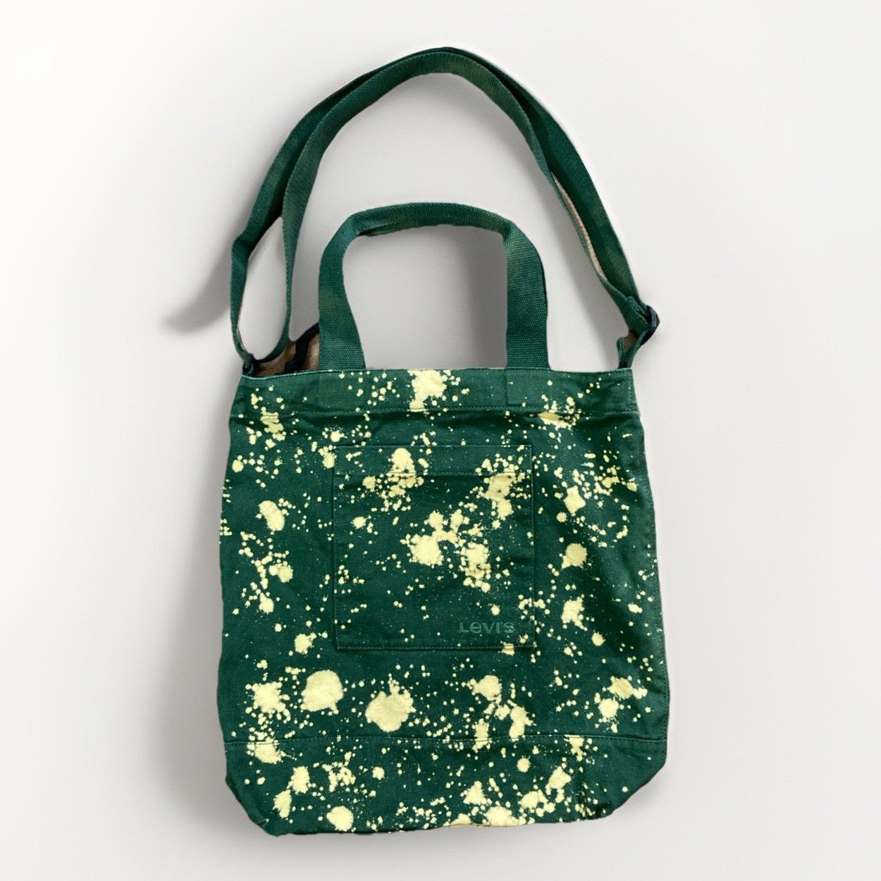 Levi's Levis Denim Green Customized Bleached Tote Bag With Pockets Size ONE SIZE - 1 Thumbnail