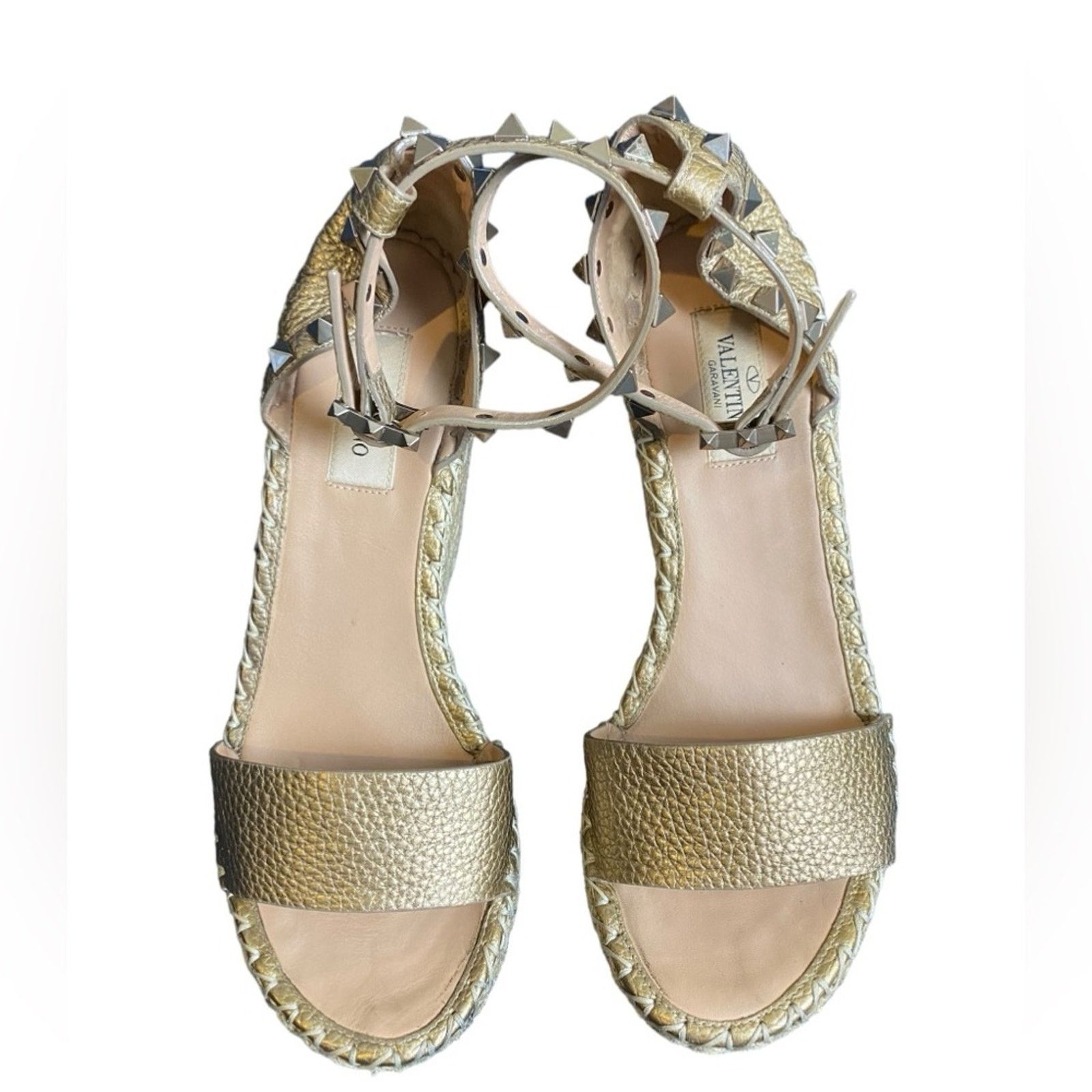 Valentino Valentino Pyramid Studded Espadrille Wedge Heel Sandals 37 Size US 7 / IT 37 - 7 Thumbnail