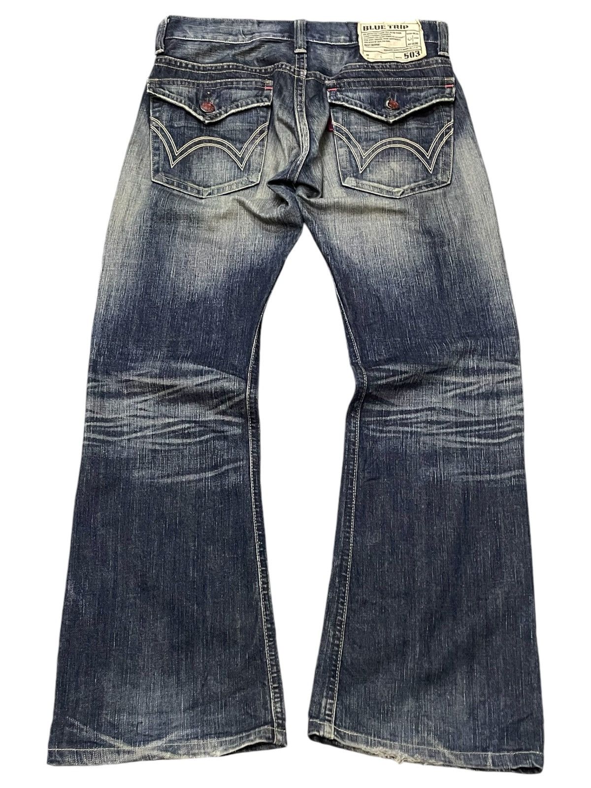 Edwin Edwin 503 Blue Trip Flared Stone Wash Jeans Japan Made Size US 30 / EU 46 - 2 Thumbnail