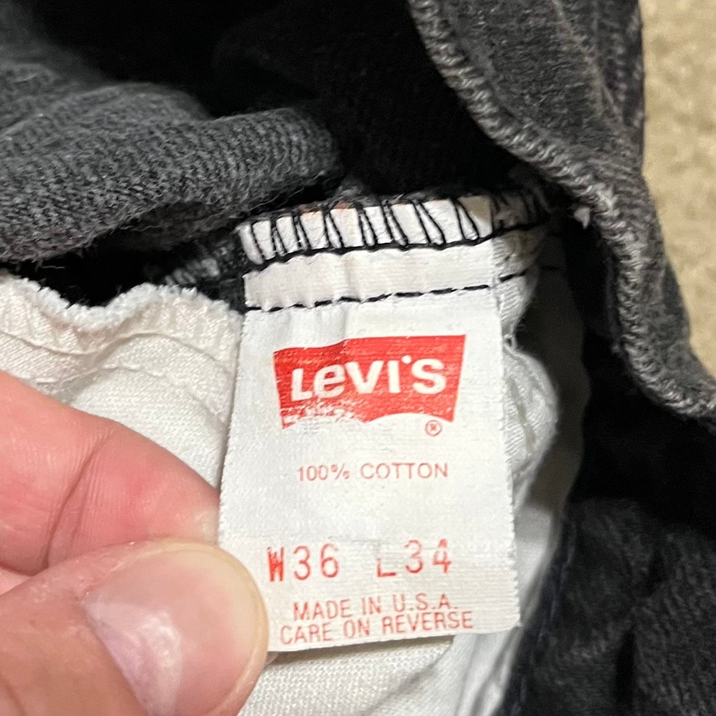 Levi's Vintage Levi’s 550 Orange Tab Relaxed Tapered Black Jeans Size US 36 / EU 52 - 4 Thumbnail