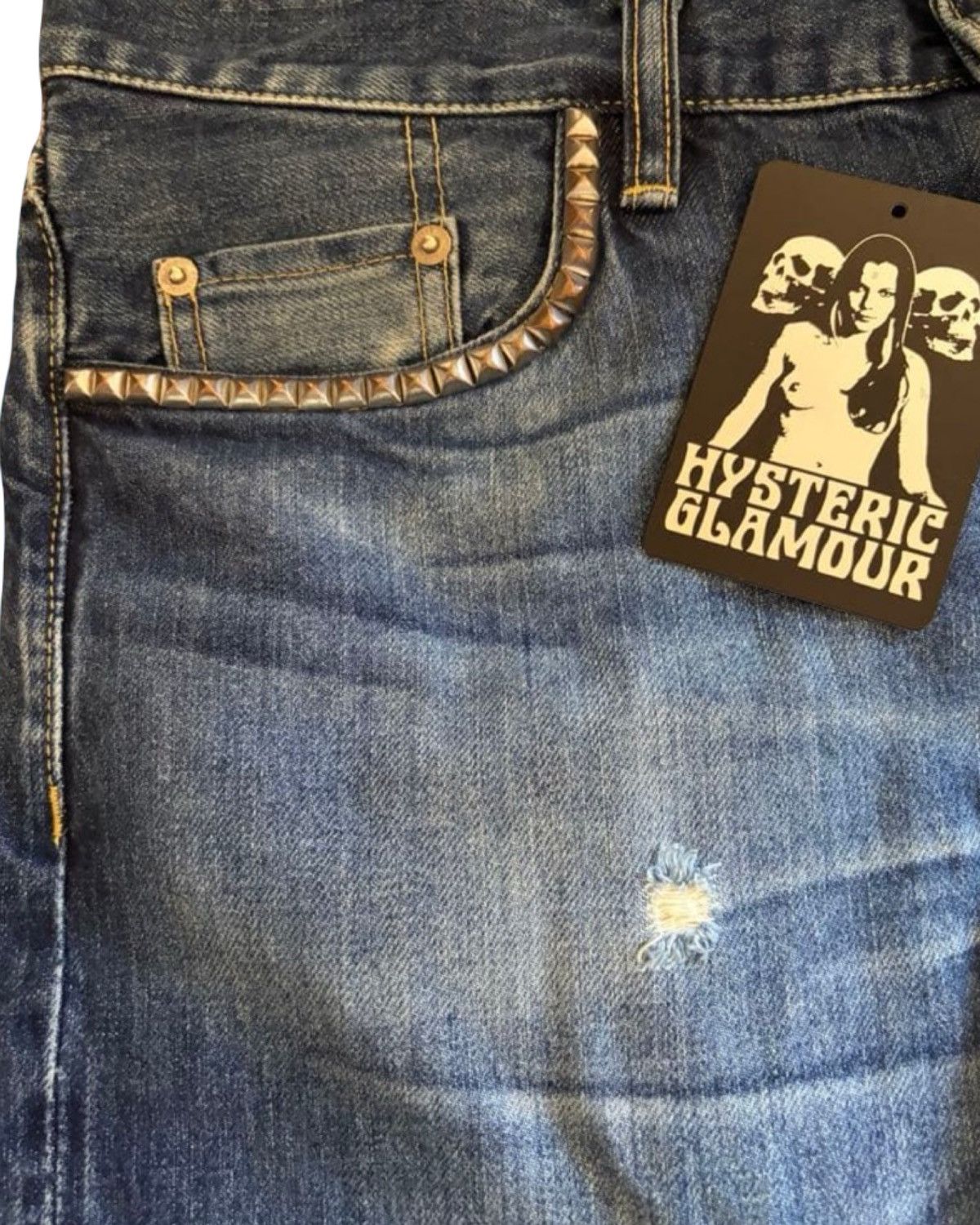 Hysteric Glamour Distressed Studded Indigo Denim Jeans Size US 32 / EU 48 - 5 Thumbnail