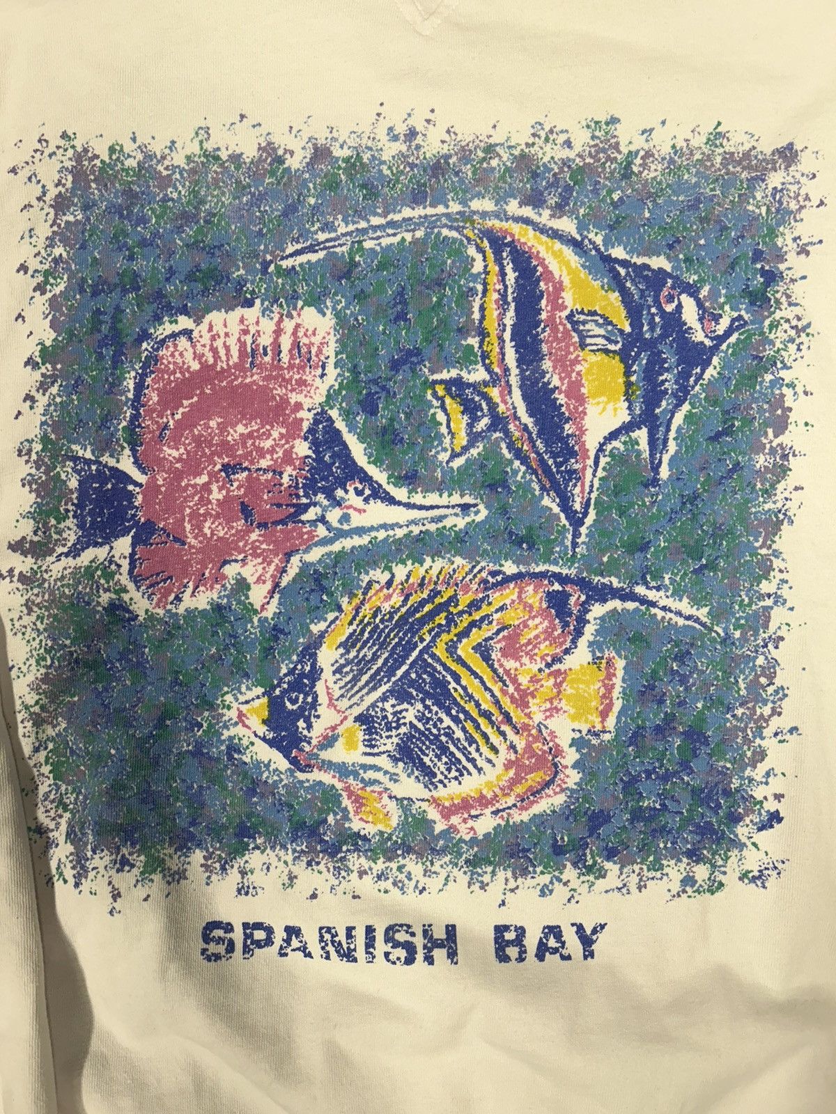 Vintage Crazy Vintage 90s White Spanish Bay Fish Pullover Crewneck Size US L / EU 52-54 / 3 - 2 Thumbnail