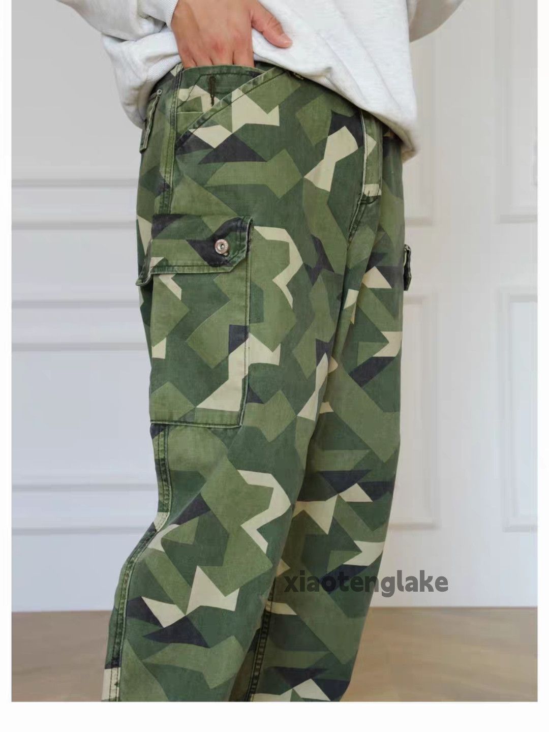 Vintage xz vintage loose baggy wide Leg flared camo pants Size US 31 - 3 Thumbnail