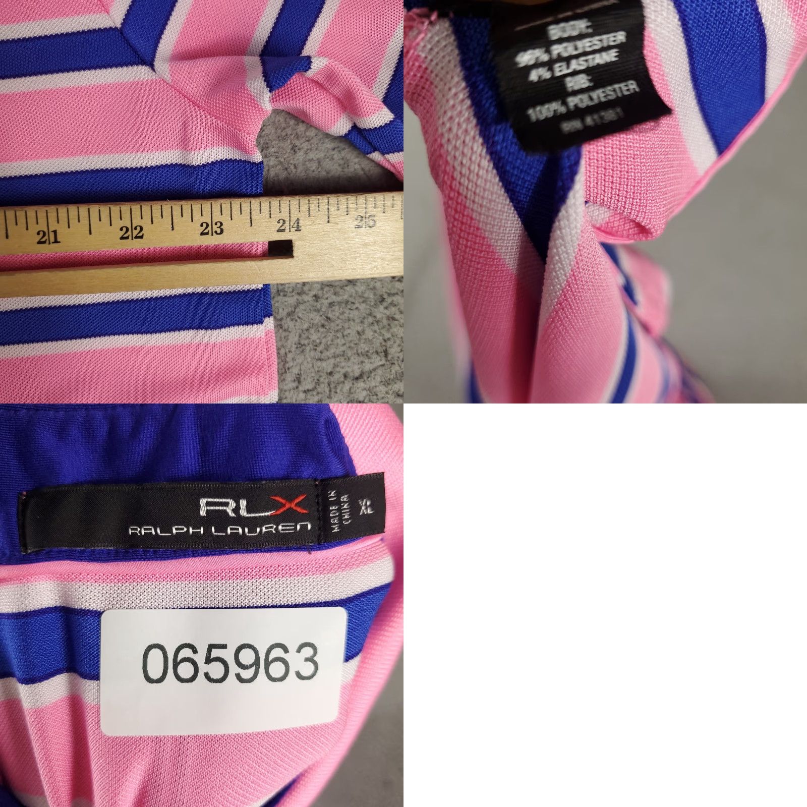 RLX Ralph Lauren RLX Ralph Lauren Polo Shirt Mens XL Striped Pink Blue Short Sleeve Polo Sport Golf Casual Size US XL / EU 56 / 4 - 8 Thumbnail