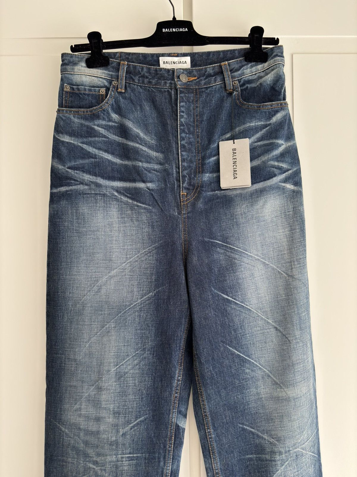 Balenciaga Balenciaga Catwash faded whiskers blue baggy wide-leg jeans Size US 31 - 5 Thumbnail