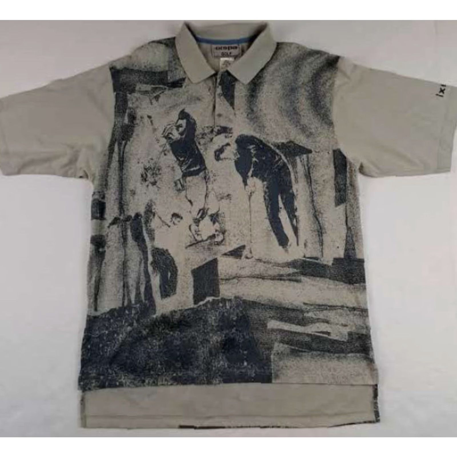 Gloverall IXSPA Golf Shirt XL Button-Up Short Sleeve Multicolor Microfiber Print 28in long 24in pit to pit Men Classic Golf Print IXSPA Shirt Size US XL / EU 56 / 4 - 2 Thumbnail