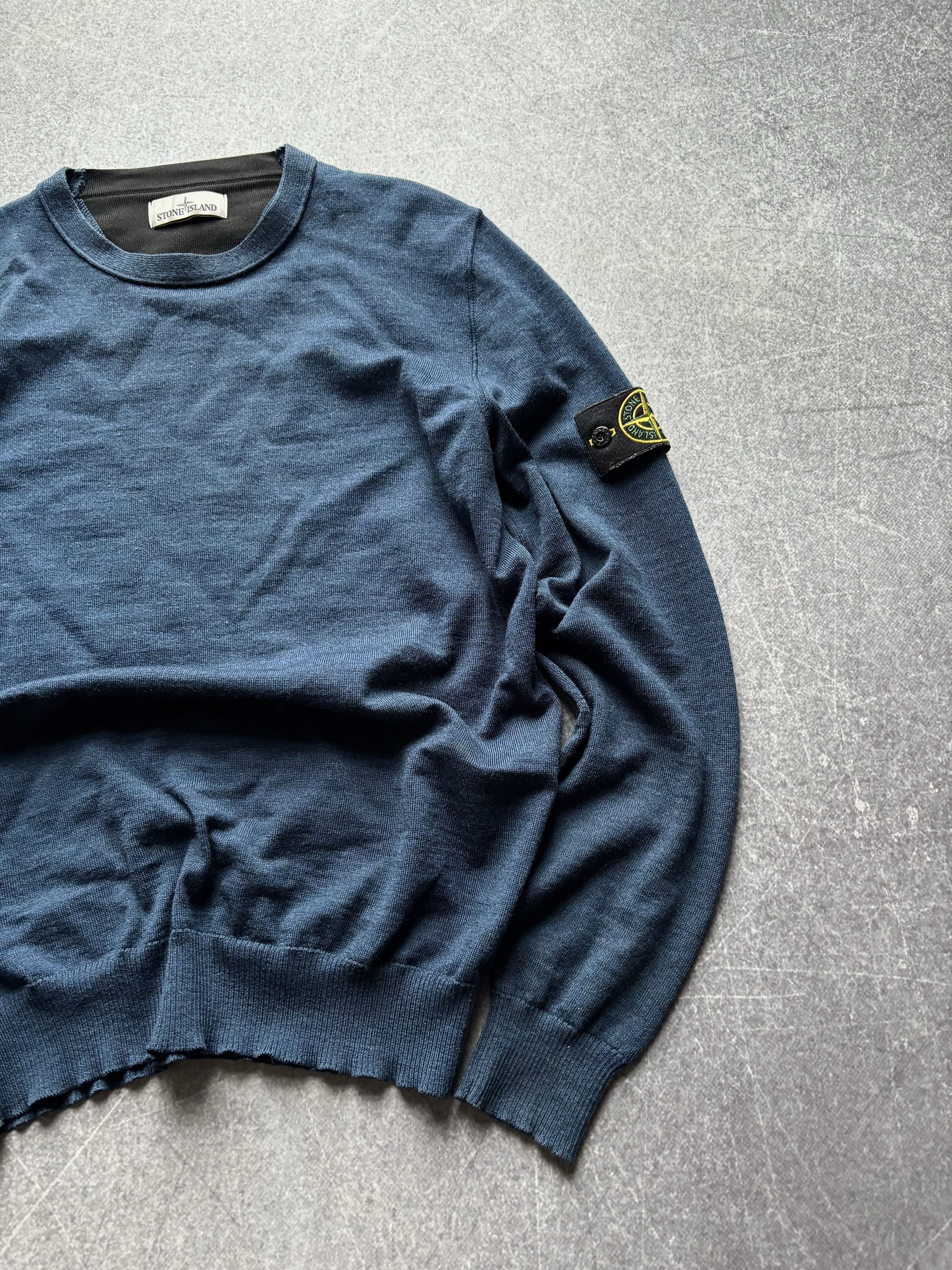 Stone Island Vintage Stone Island Pullover Wool Sweater Mens Authentic Size US XL / EU 56 / 4 - 4 Thumbnail