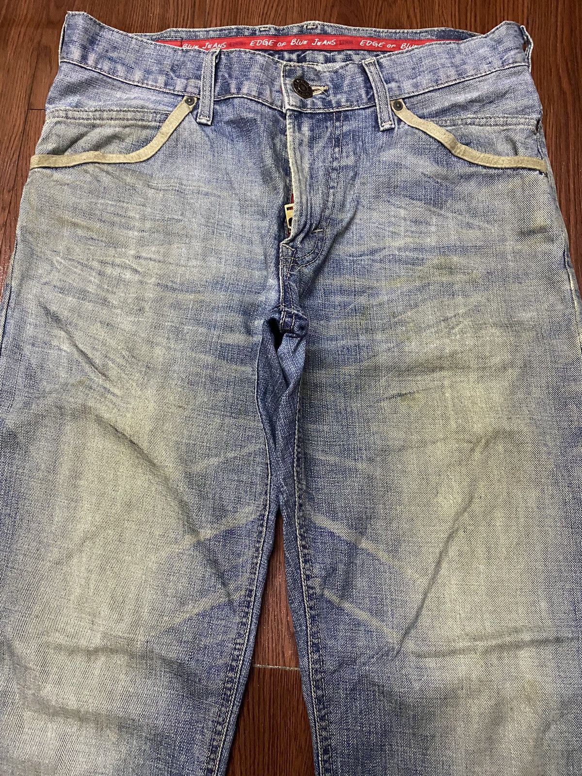Japanese Brand Vintage Japanese Brands Blue Wash Distressed Loose Jeans Size US 33 - 3 Thumbnail