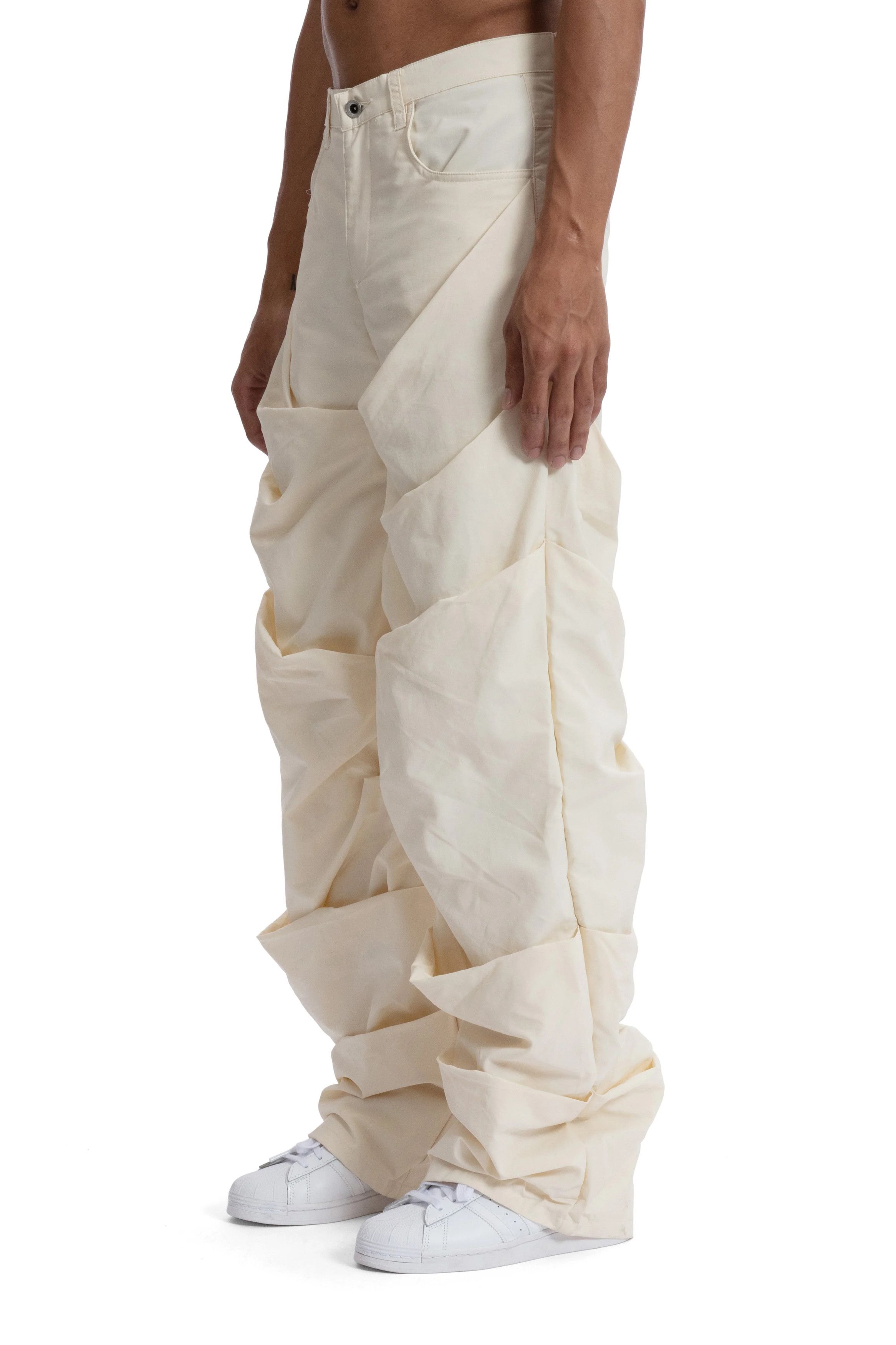 Who Decides War o1gr1nt0525 Draped Trousers in Off-White Size US 36 / EU 52 - 6 Thumbnail