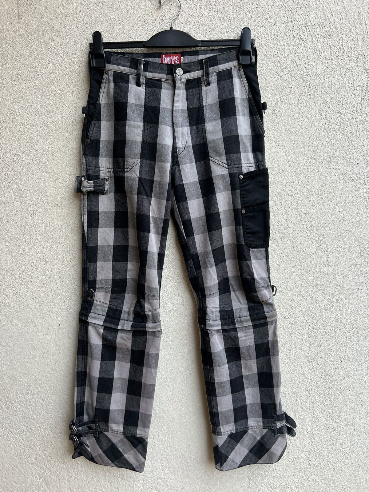 Japanese Brand VTG BATSU BOYS Japan Plaid Check Modular Bondage Trouser Size US 29 - 9 Thumbnail