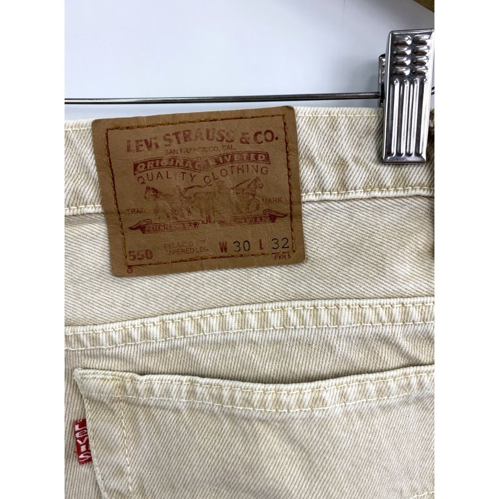 Levi's 🇺🇸 90s Vintage Levi'S 550 Made in USA Size 30X32 Beige Size US 32 / EU 48 - 4 Thumbnail