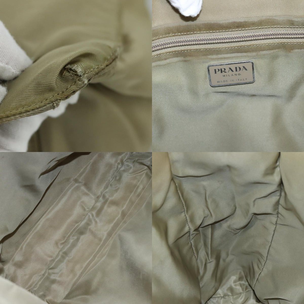 Prada PRADA Tote Bag Nylon Beige Silver Size ONE SIZE - 11 Thumbnail