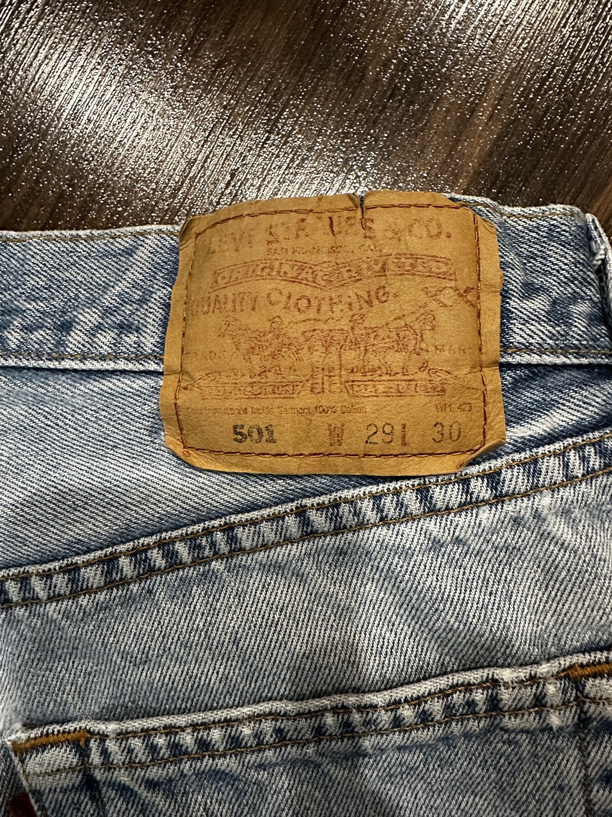 Levi's Vtg 90s 00s LEVIS 501 Button Fly Jeans 29 x 29 Size 29" - 3 Thumbnail