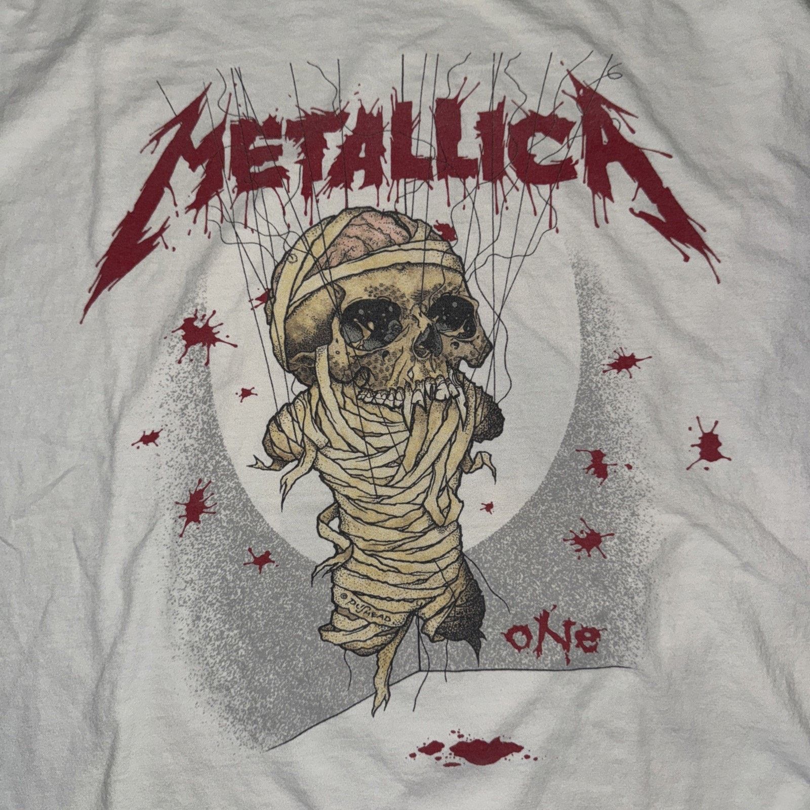Band Tees × Metallica Metallica Landmine Tour Pushead T-Shirt White 2XL 24x27 Size US XXL / EU 58 / 5 - 2 Thumbnail