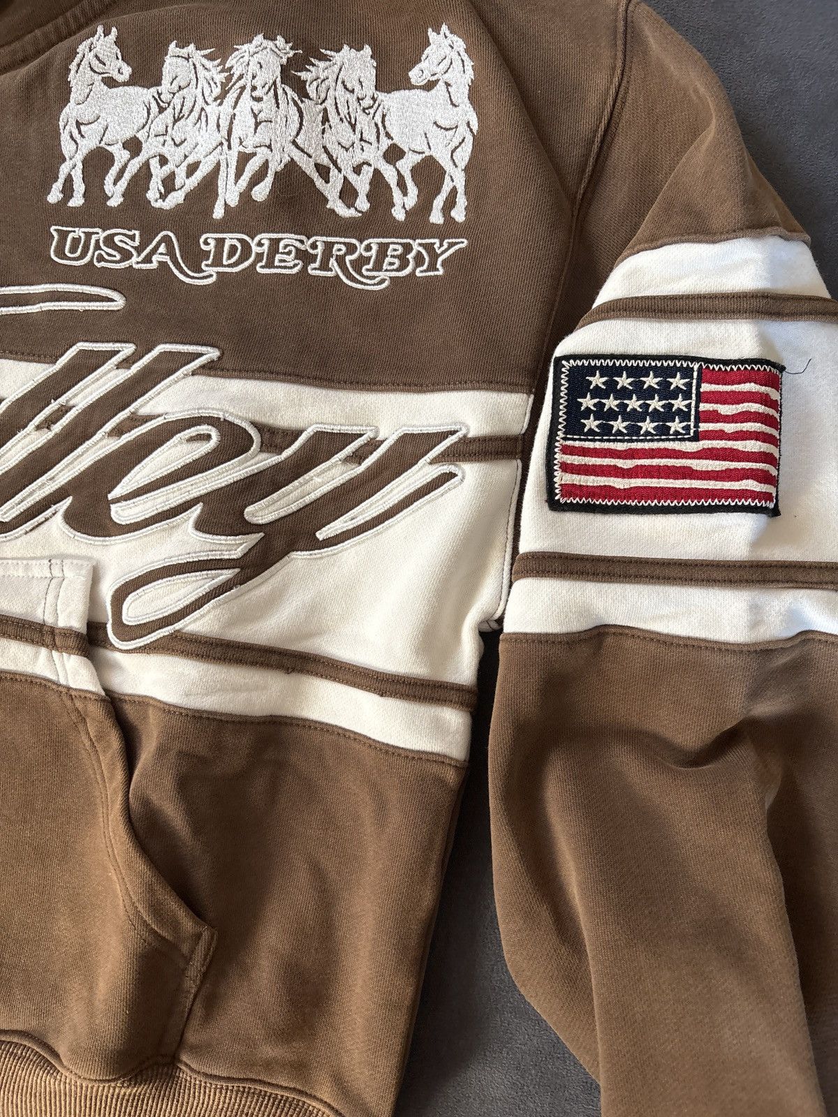 Vale Vale cursive colorblock hoodie brown Size US XL / EU 56 / 4 - 6 Thumbnail