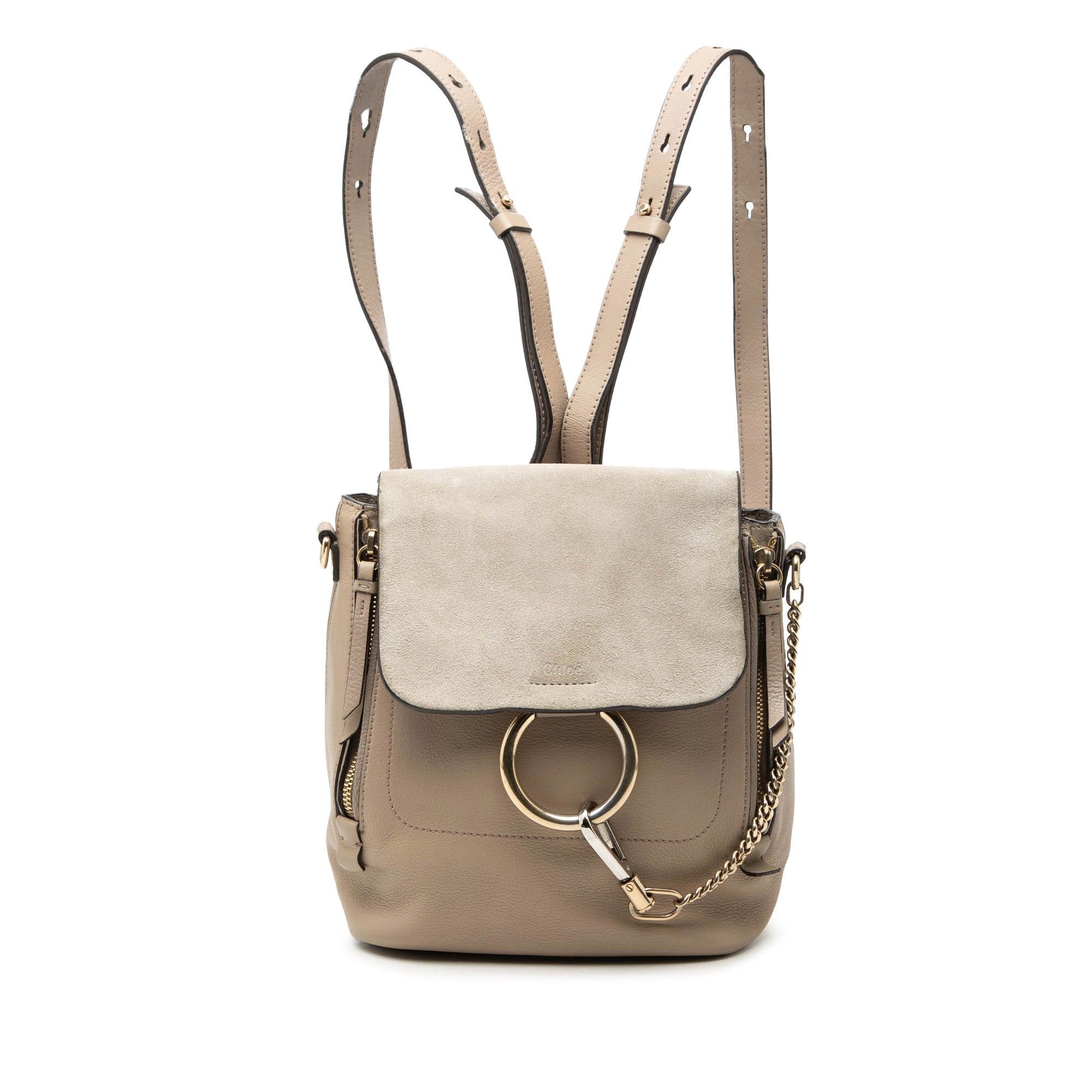 Chloe Small Calfskin and Suede Faye Backpack Size ONE SIZE - 1 Thumbnail