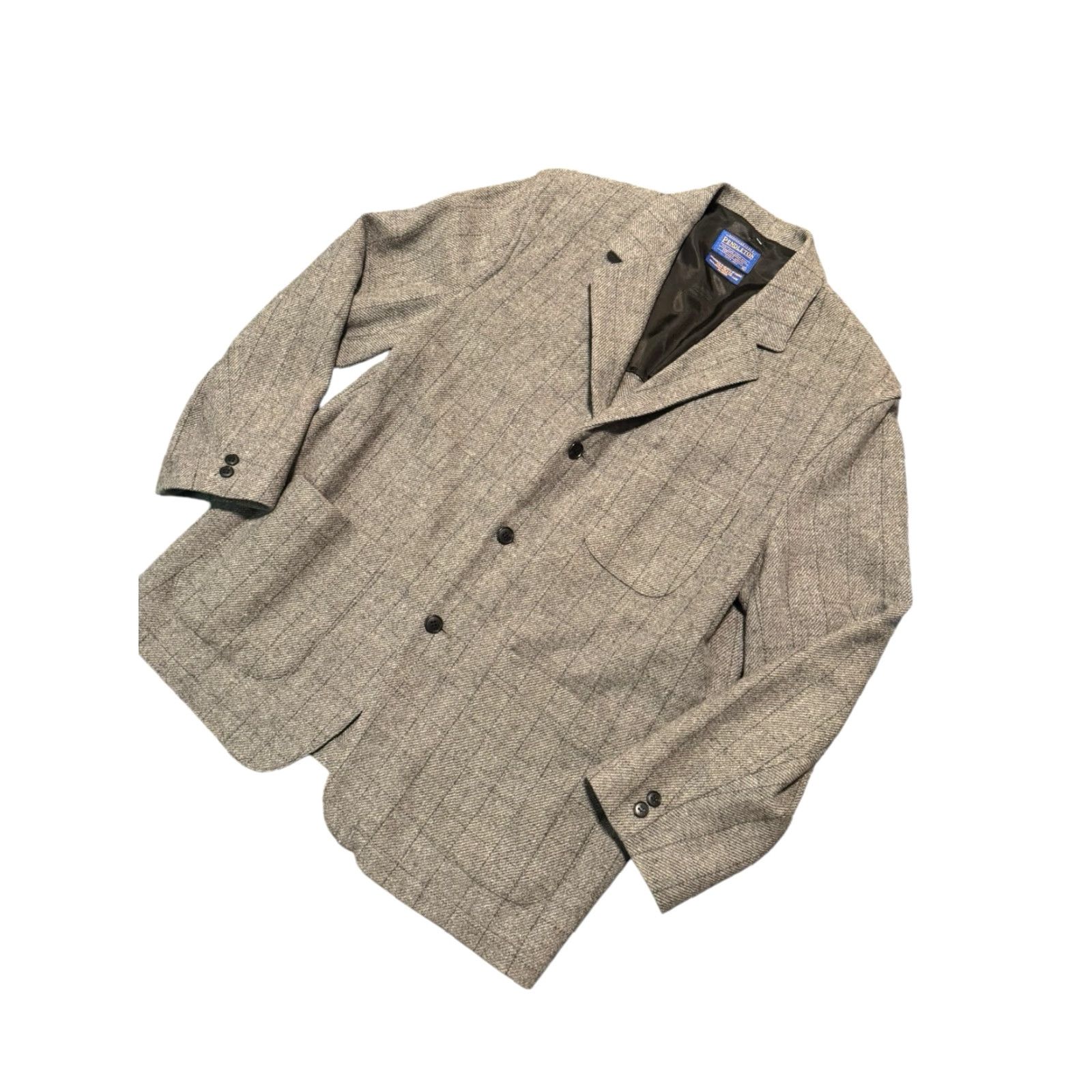Pendleton VINTAGE Pendleton Heritage Limited Edition Men’s Chore Blazer Gray Plaid Wool XL Size 46R - 4 Thumbnail