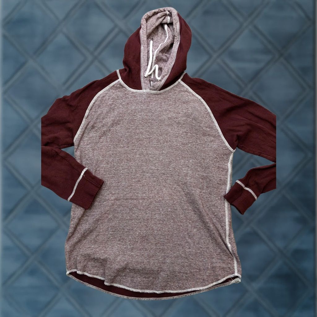 BKE BKE Hoodie Mens Large Red Heather Raglan Long Sleeve Lightweight Pullover B4348 Size US L / EU 52-54 / 3 - 1 Thumbnail