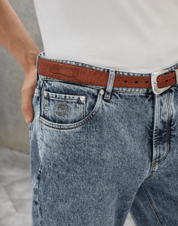Brunello Cucinelli o1la1rc1a0325 Denim Pants in Dark Blue Size US 36 / EU 52 - 3 Thumbnail