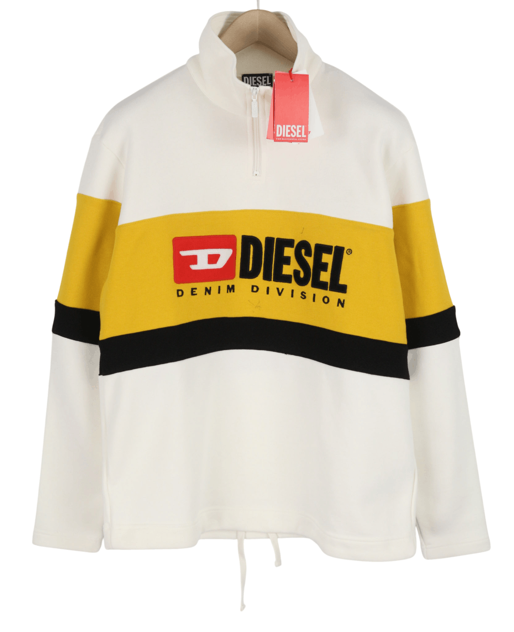 Diesel S-SAINT-DIVISION M White Half Zip Sweatshirt 40099 Size US M / EU 48-50 / 2 - 1 Thumbnail