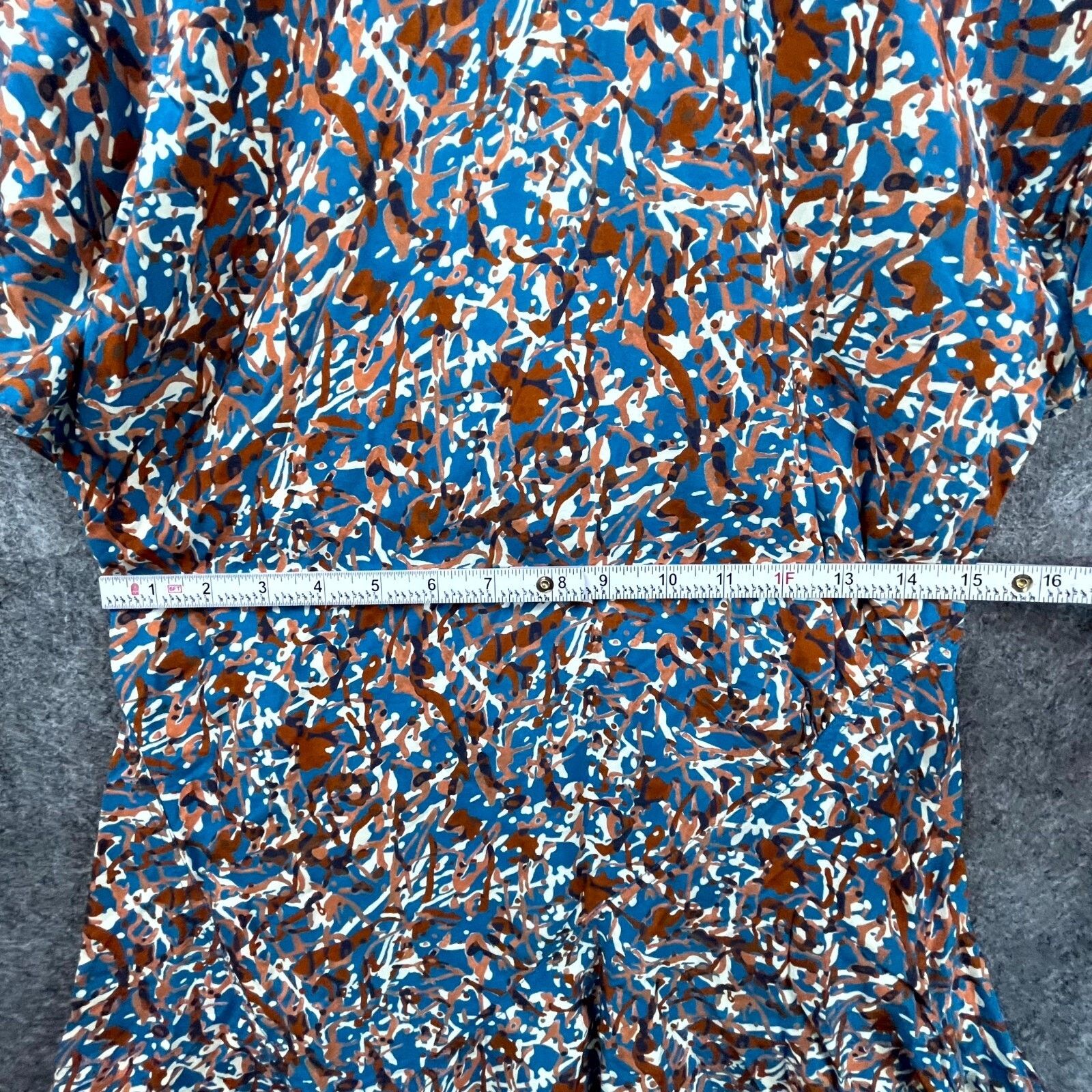 Joie Joie Hunter Mini Dress Womens 8 Fjord Blue Abstract Artsy Size M / US 6-8 / IT 42-44 - 6 Thumbnail