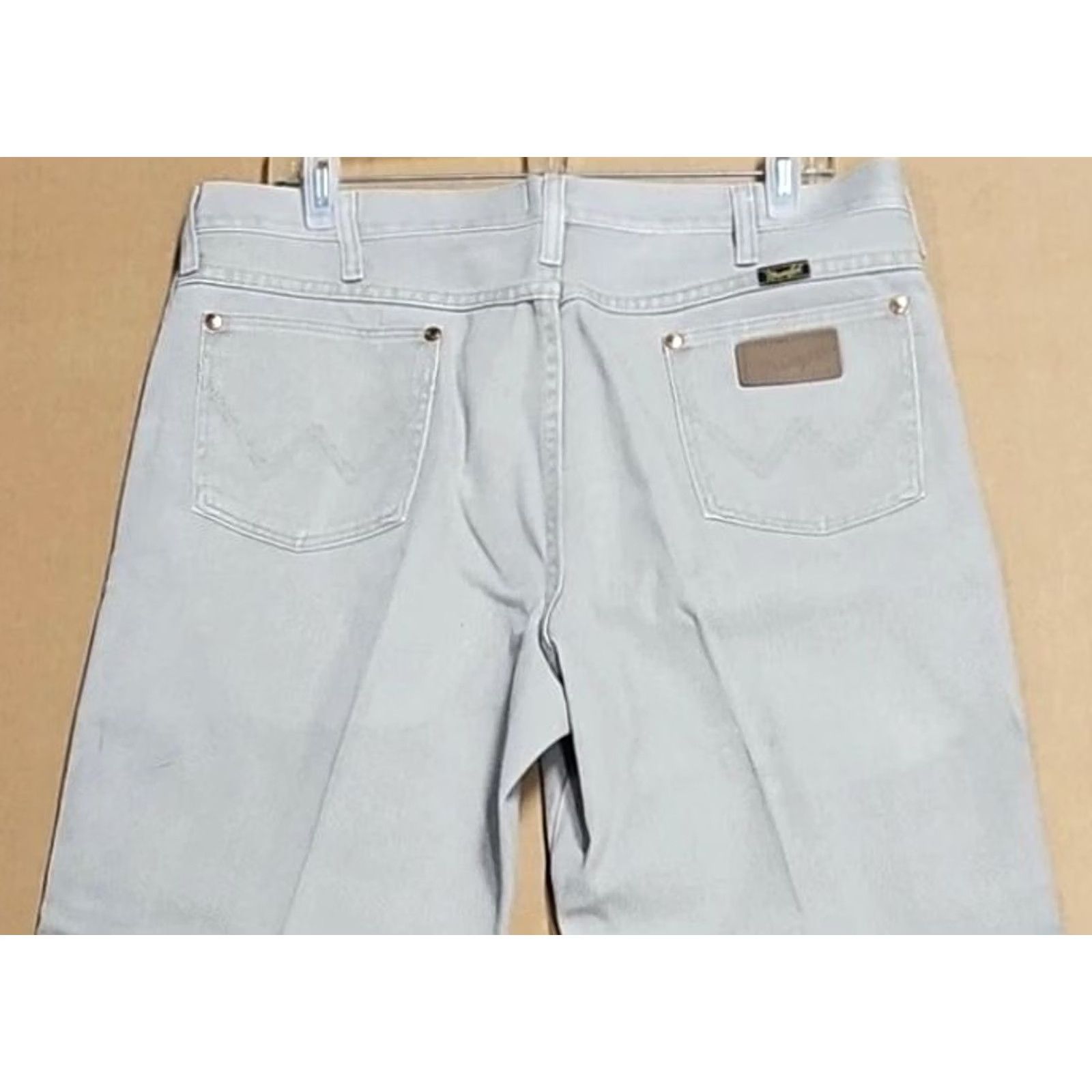 Wrangler VINTAGE Wrangler 936R Cowboy Cut Jeans 36x38 USA Made Light Wash Western Jeans Mens Regular 36x38 Beige/Tan Cotton Denim Straight Baggy? Size US 36 / EU 52 - 4 Thumbnail