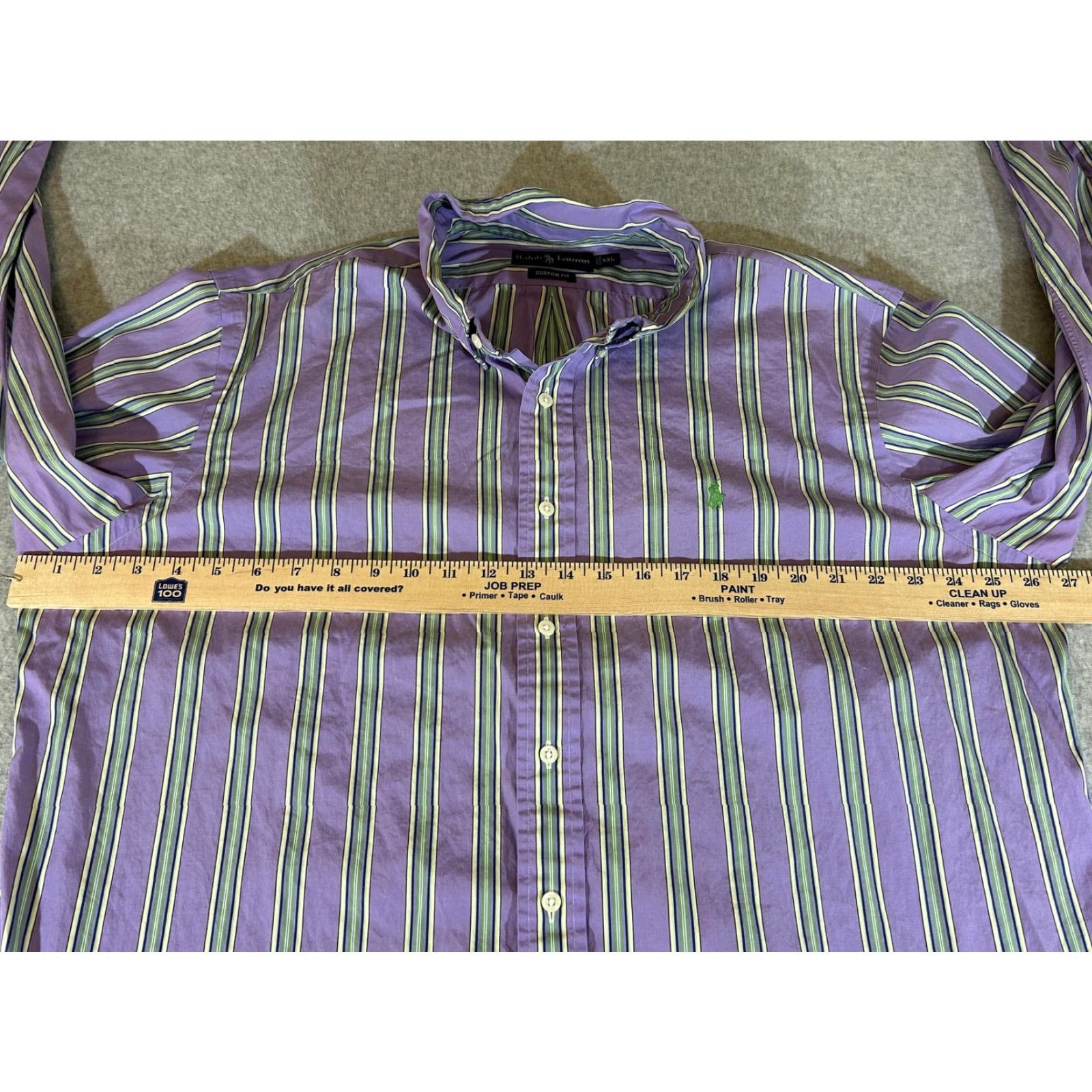 Ralph Lauren Ralph Lauren Shirt Mens 2XL Purple Stripe Long Sleeve Button Polo XXL Custom Fit Size US XXL / EU 58 / 5 - 3 Thumbnail