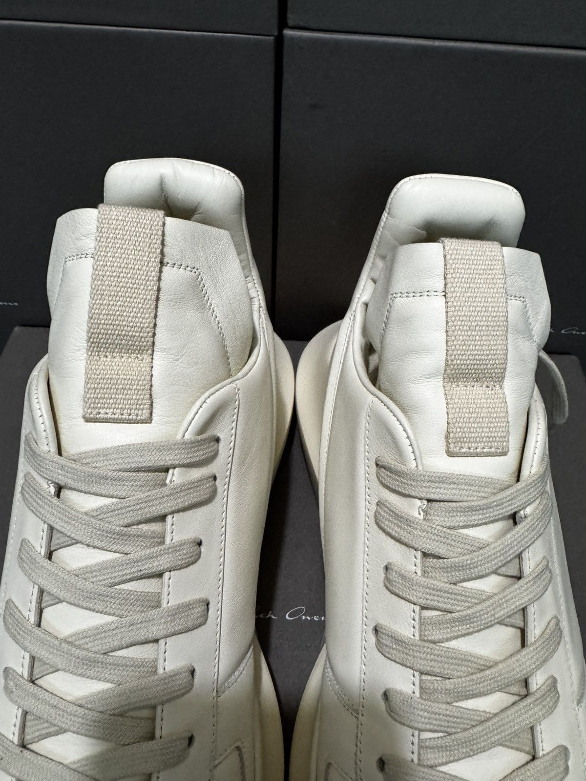 Rick Owens RICK OWENS LEATHER MILK GETH RUNNERS Sz 43 Size US 10 / EU 43 - 6 Thumbnail