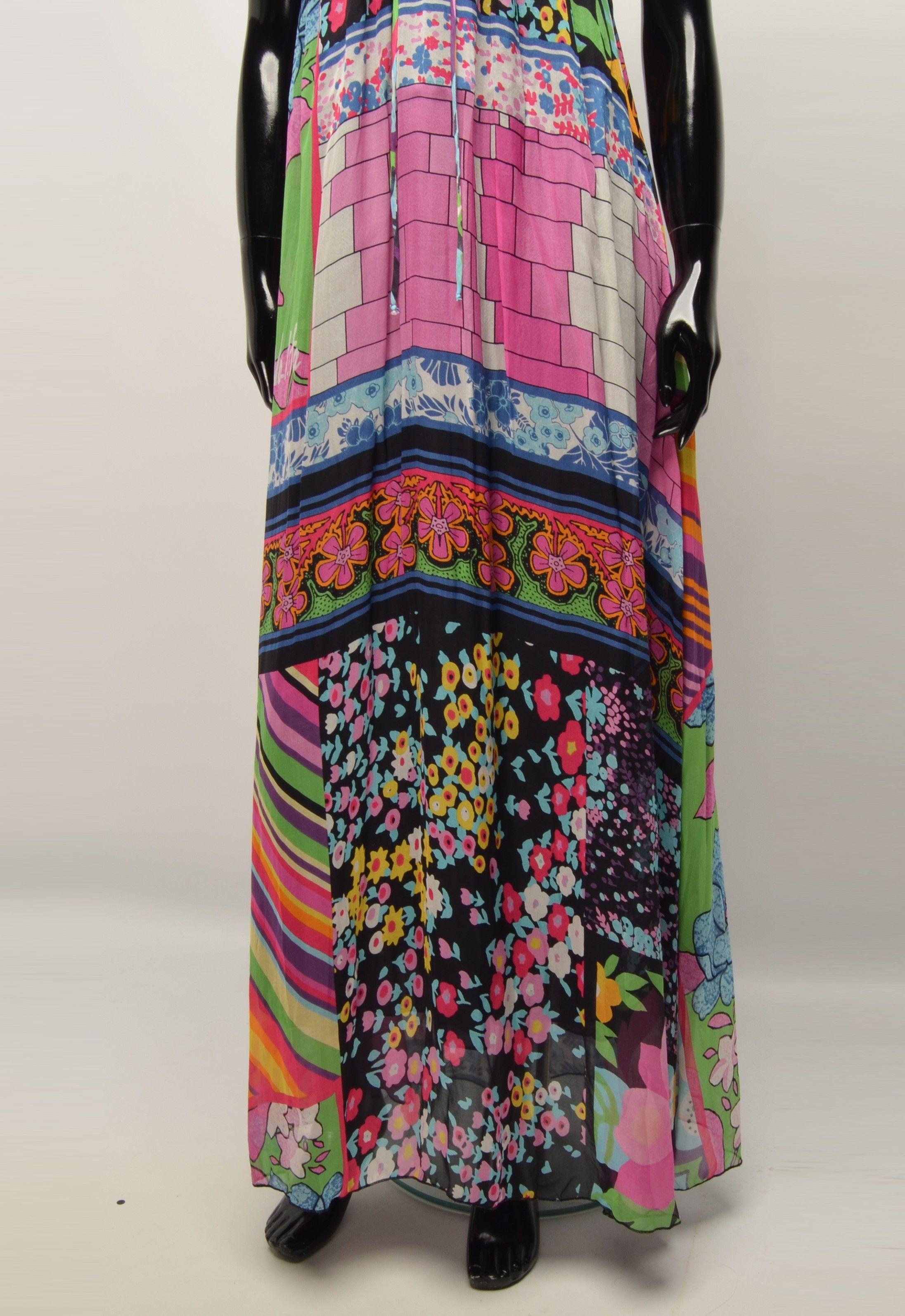 Vintage NoLita North Little Italy Y2K Boho Silk Maxi Dress Size M / US 6-8 / IT 42-44 - 3 Thumbnail
