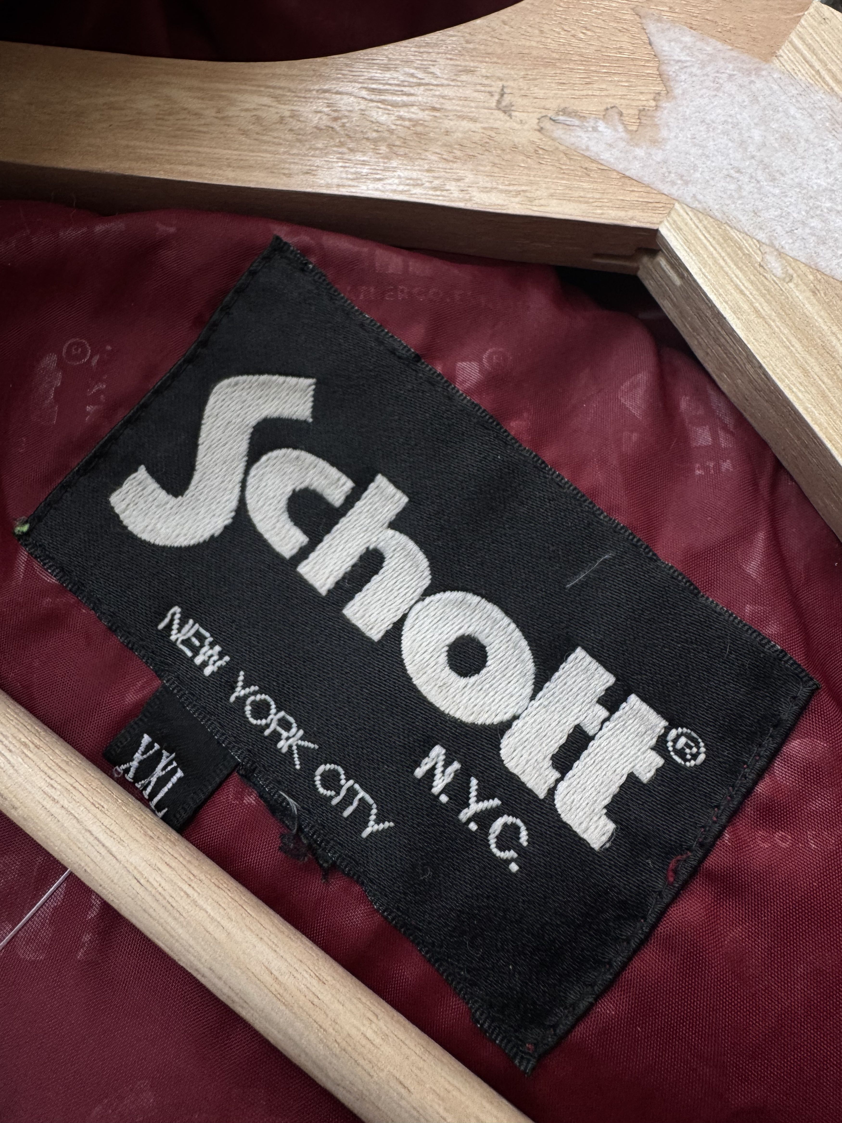 Schott Schott Leather Down Puffer Burgundy Jacket Size XXL Size US XXL / EU 58 / 5 - 10 Thumbnail