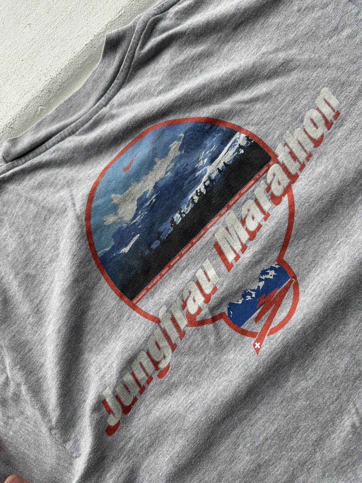 Nike × Vintage 🚨Vintage 90's Nike Jungfrau Marathon Boxie T-shirt M Size US M / EU 48-50 / 2 - 5 Thumbnail