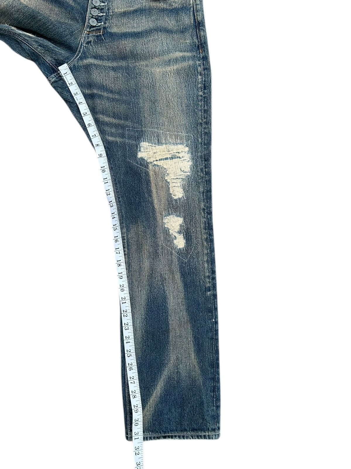 Kapital BONDS AND PEACE BUCKLE BACK JAPANESE DISTRESSED DENIM JEANS Size US 32 / EU 48 - 21 Thumbnail