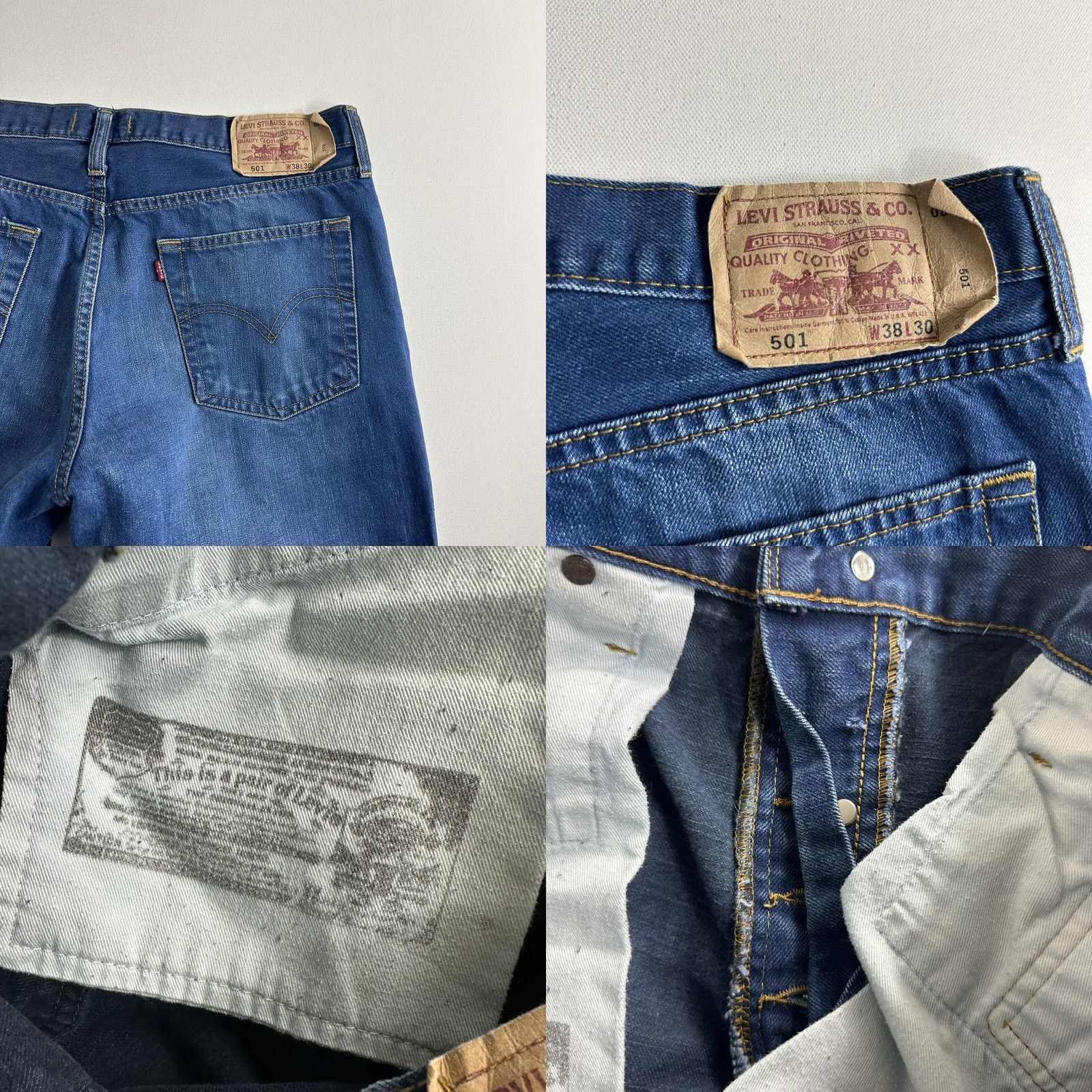Levi's VINTAGE Levi's 501xx Jeans Men 36x30 Blue Distressed Straight Leg Button Fly USA Made In USA Mens Straight Jeans Size US 36 / EU 52 - 8 Thumbnail